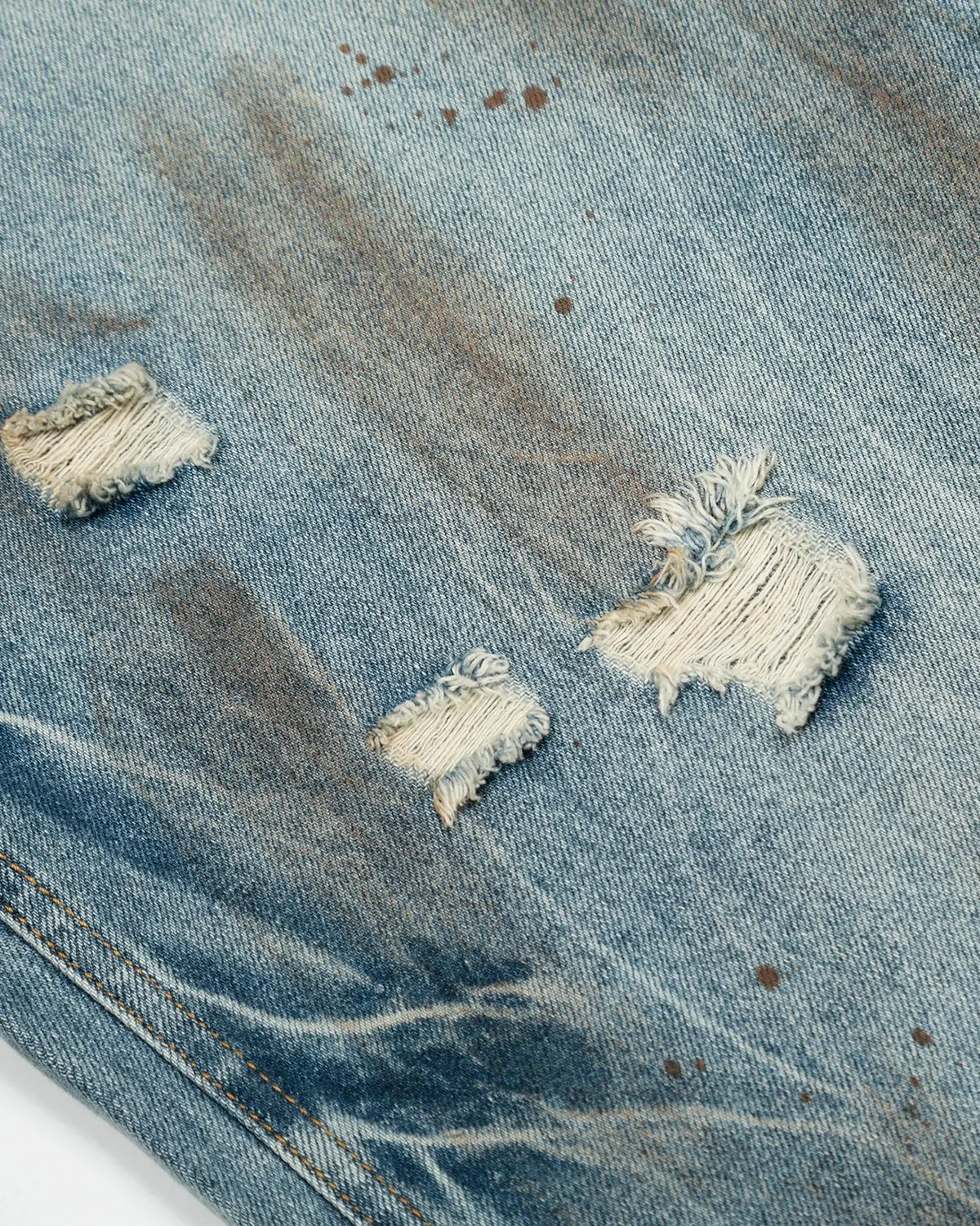 Dirty Wash Distressed Barrel Jeans | Inflation Streetwear - Image 7