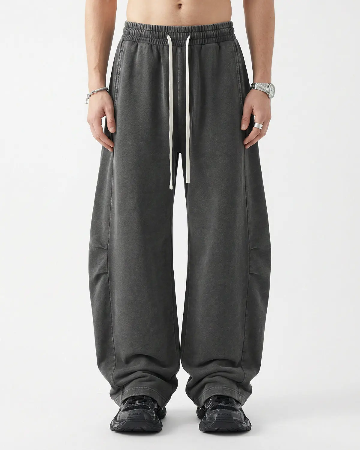Distressed Acid Washed Barrel Sweatpant | Inflation Streetwear - Image 3