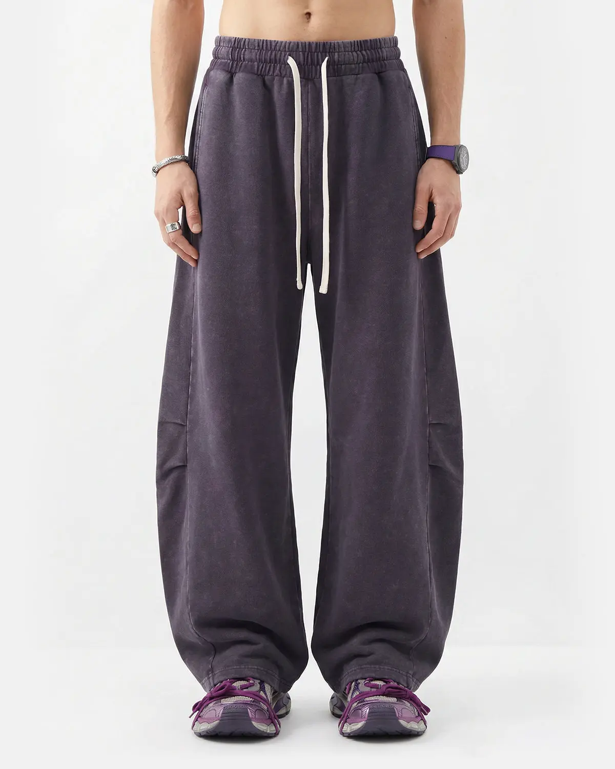 Distressed Acid Washed Barrel Sweatpant | Inflation Streetwear - Image 4