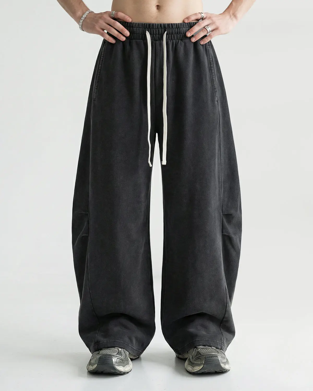 Distressed Acid Washed Barrel Sweatpant | Inflation Streetwear - Image 5