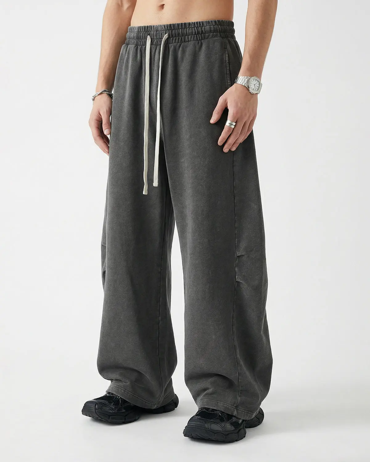 Distressed Acid Washed Barrel Sweatpant | Inflation Streetwear - Image 6