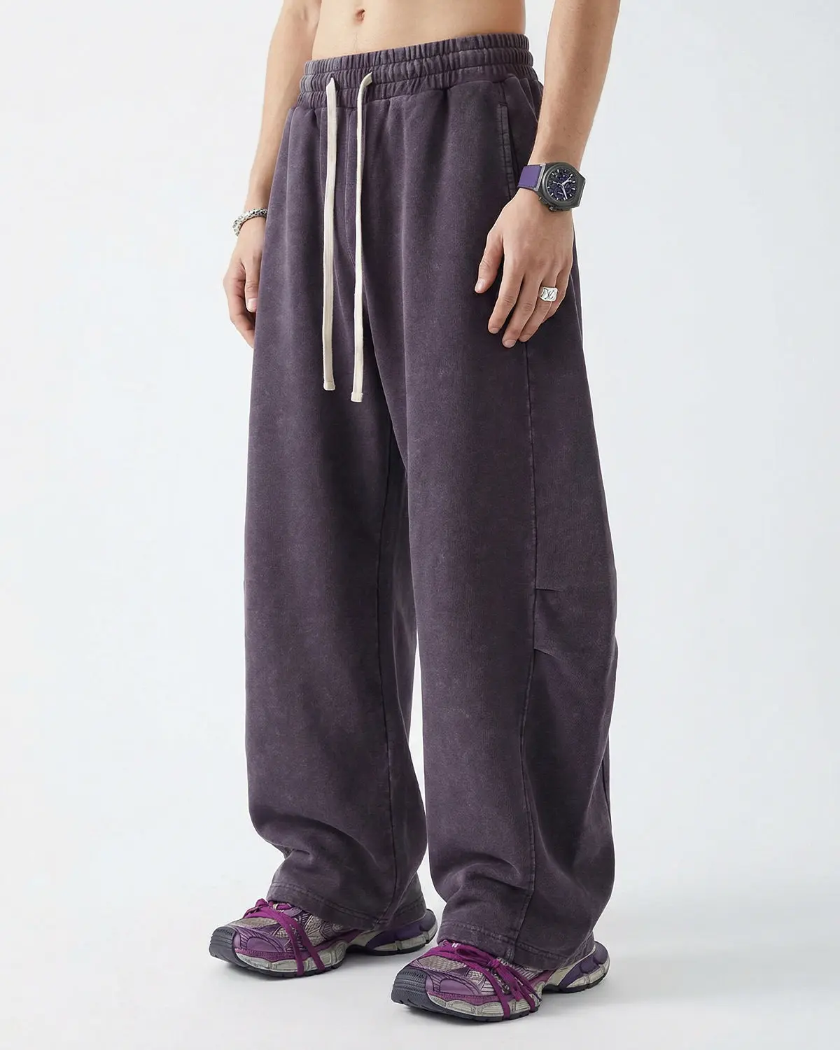 Distressed Acid Washed Barrel Sweatpant | Inflation Streetwear - Image 7