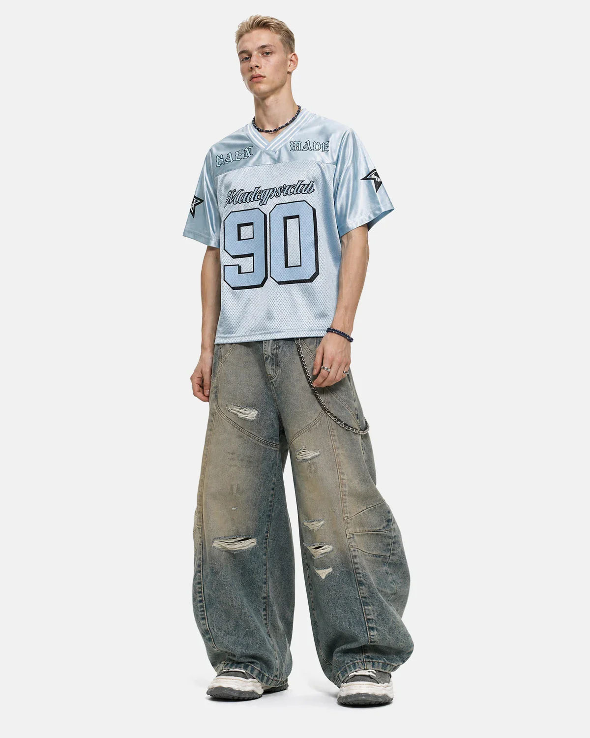 Distressed Dirty Wash Barrel Jeans | Inflation Streetwear - Image 3