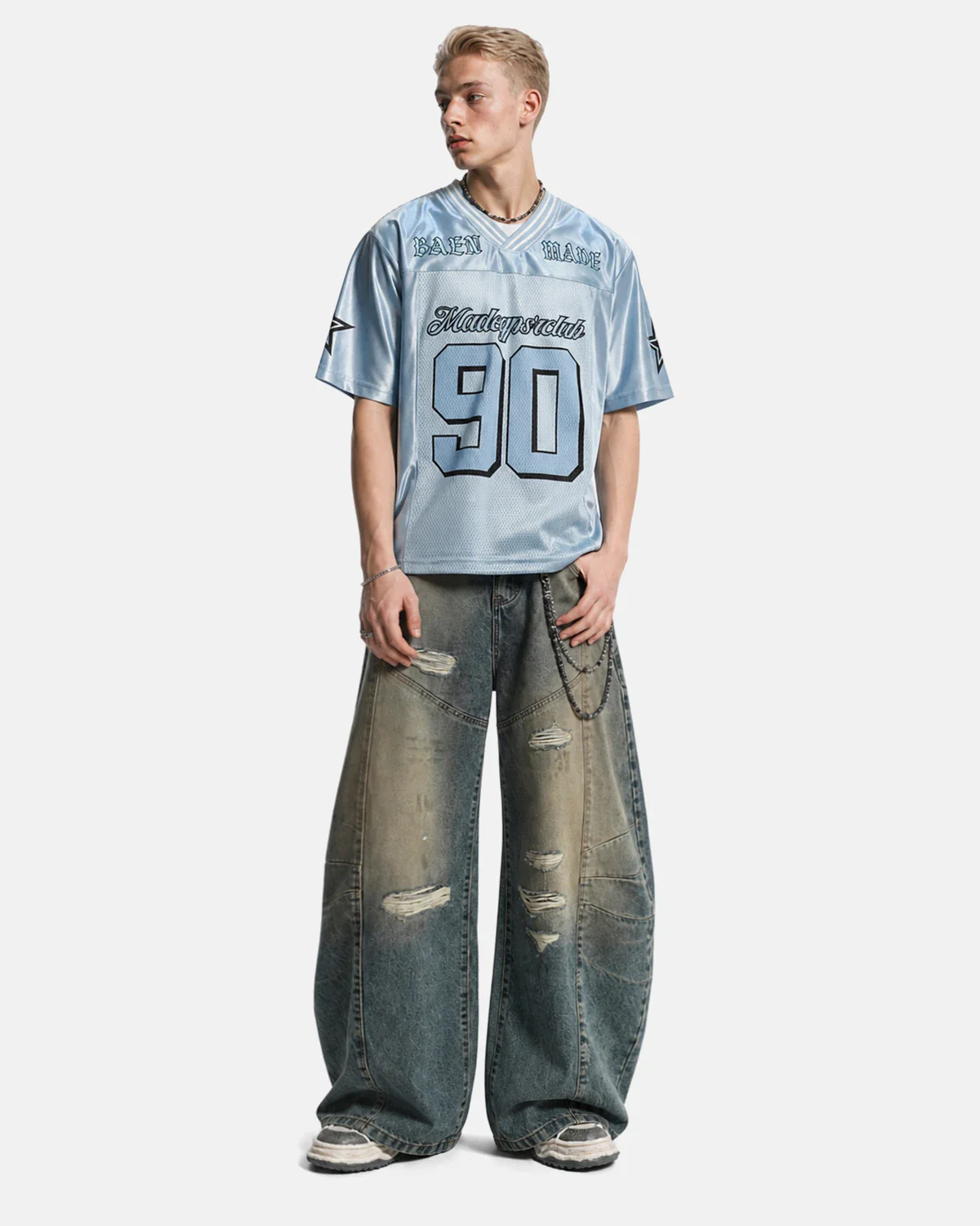 Distressed Dirty Wash Barrel Jeans | Inflation Streetwear - Image 4