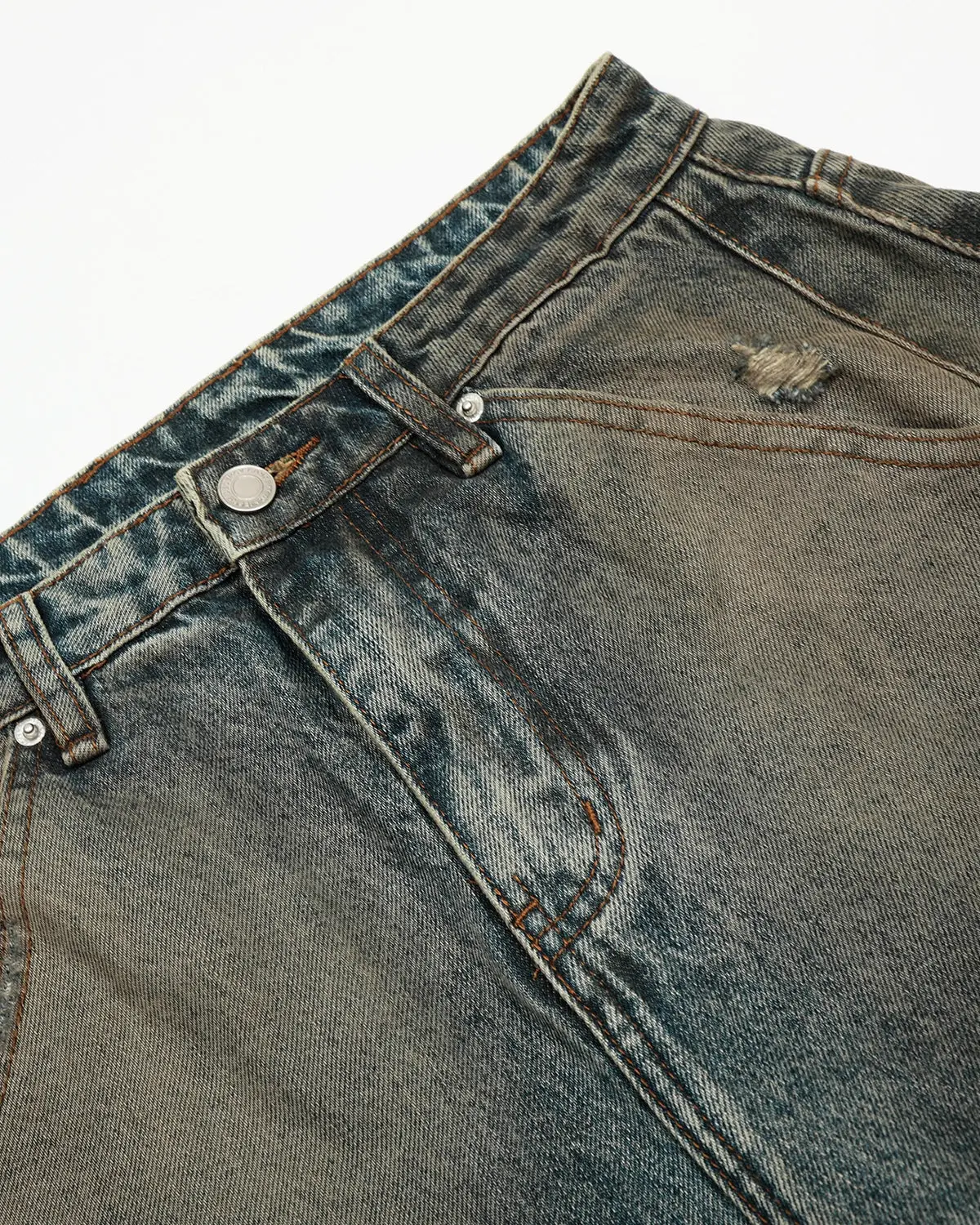 Distressed Dirty Wash Barrel Jeans | Inflation Streetwear - Image 9