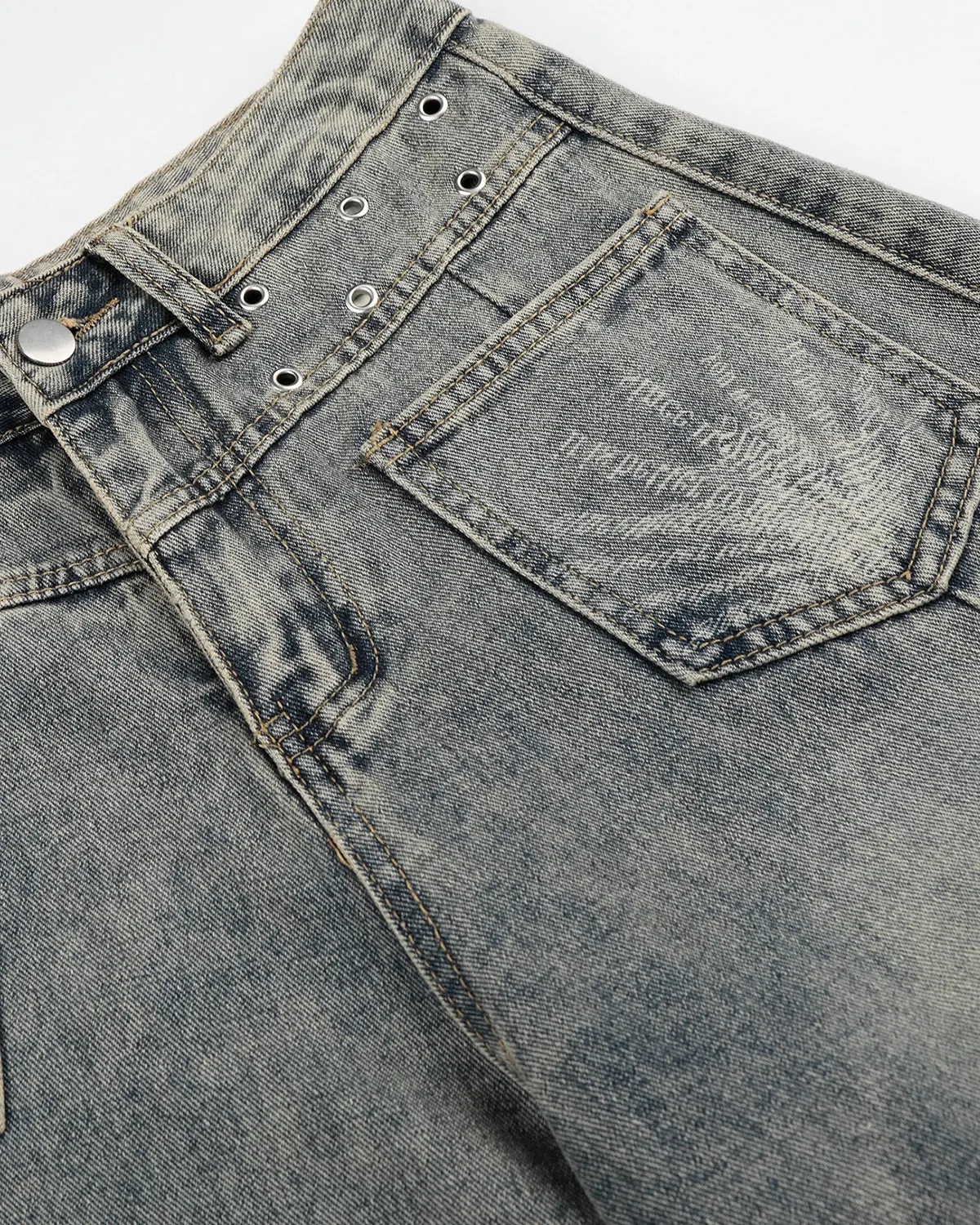 Distressed Eyelet Barrel Jeans | Inflation Streetwear - Image 11