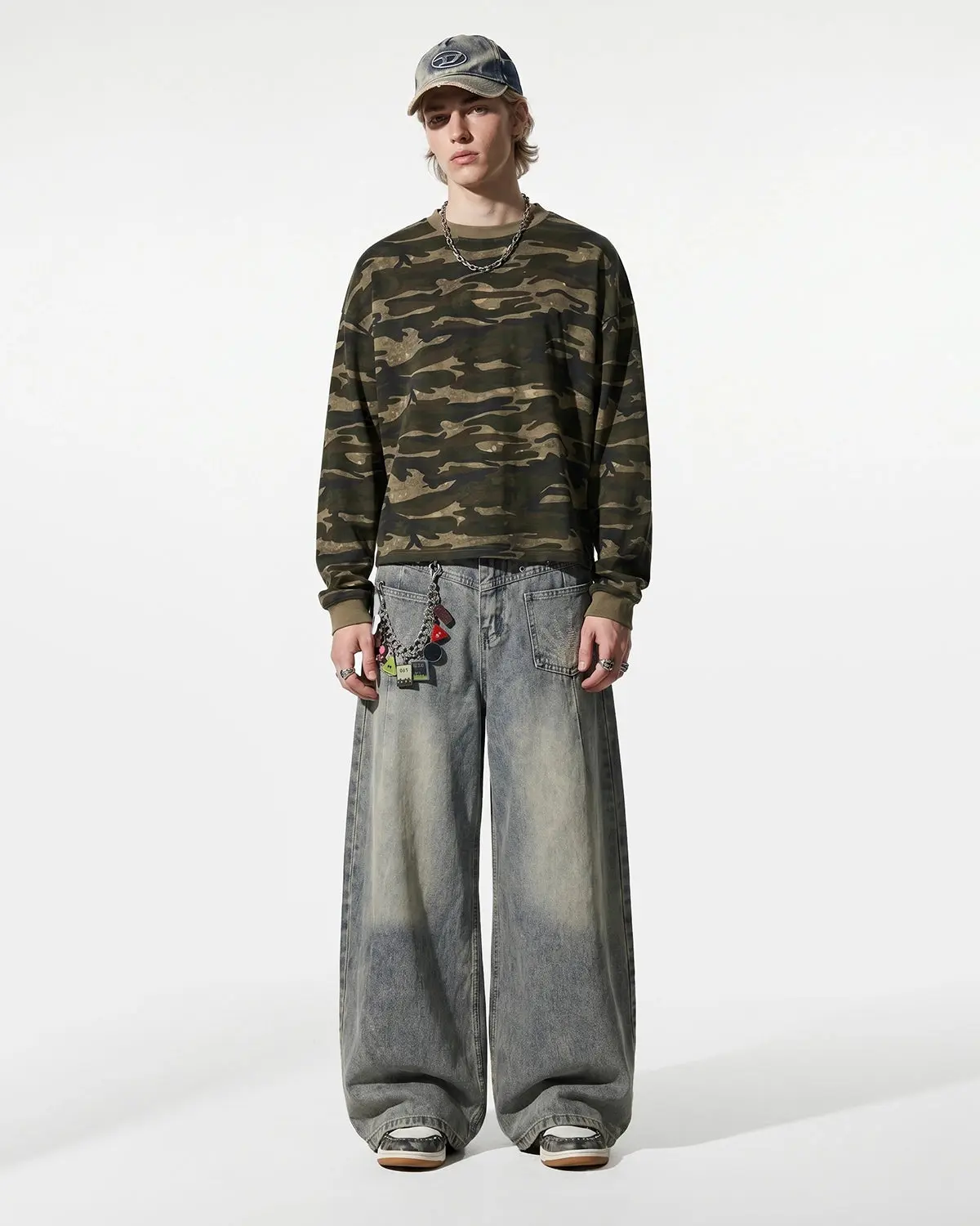 Distressed Eyelet Barrel Jeans | Inflation Streetwear - Image 6