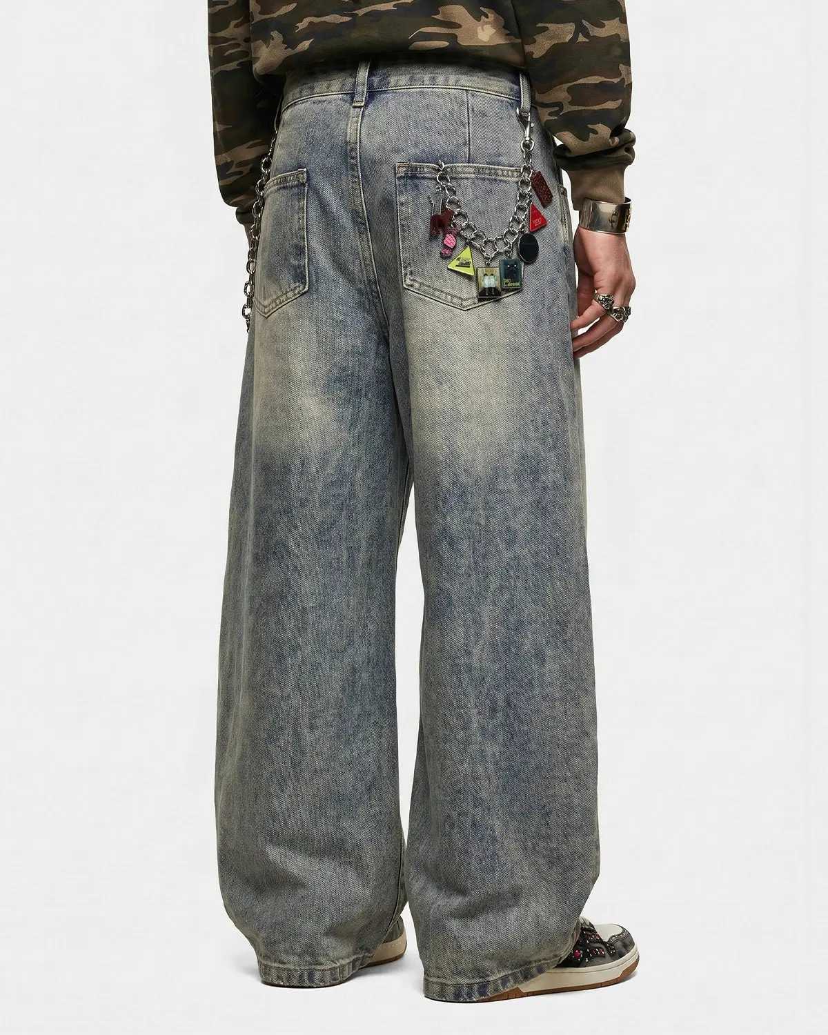 Distressed Eyelet Barrel Jeans | Inflation Streetwear - Image 8