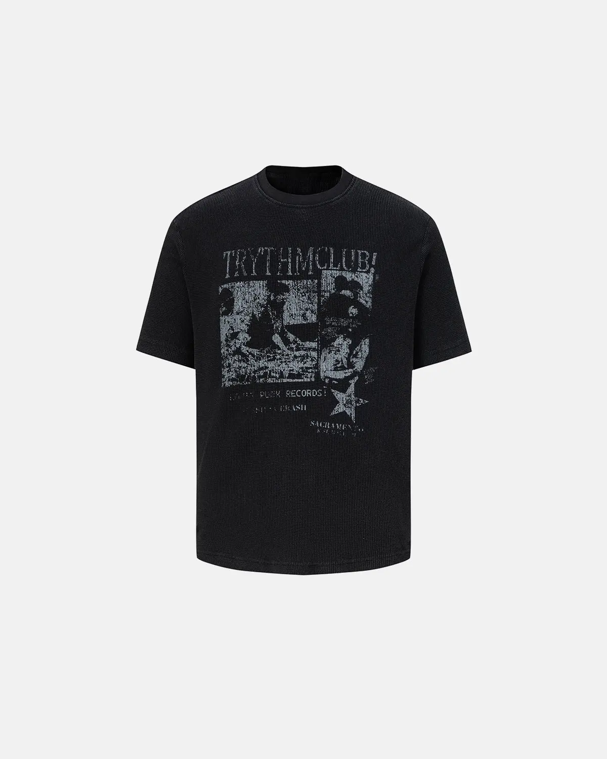 Distressed Graphic Waffle Tee | Inflation Streetwear