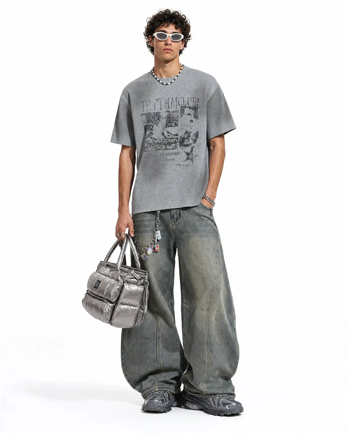 Distressed Graphic Waffle Tee | Inflation Streetwear - Image 4