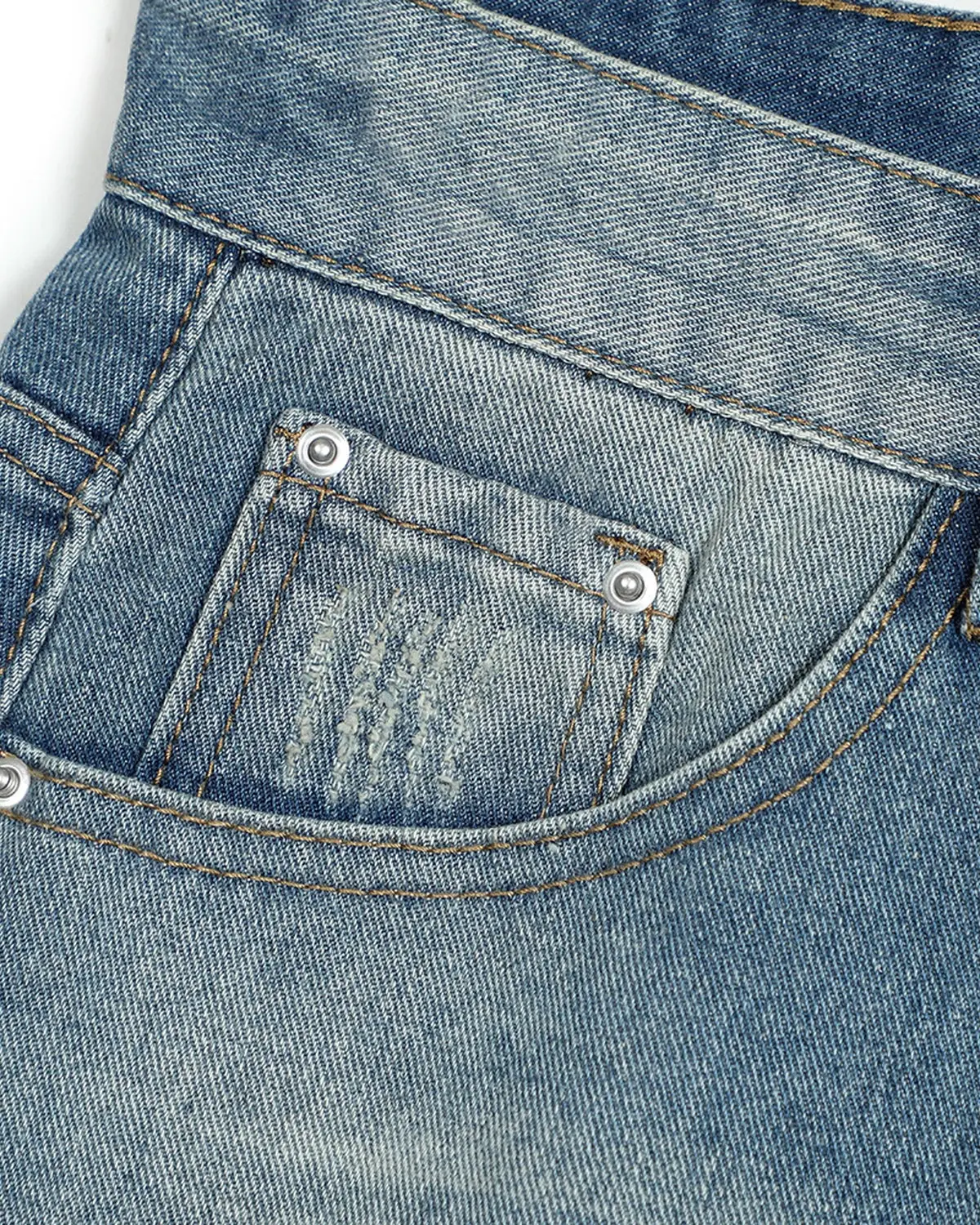 Distressed Washed Knee-Length Jorts | Inflation Streetwear - Image 8