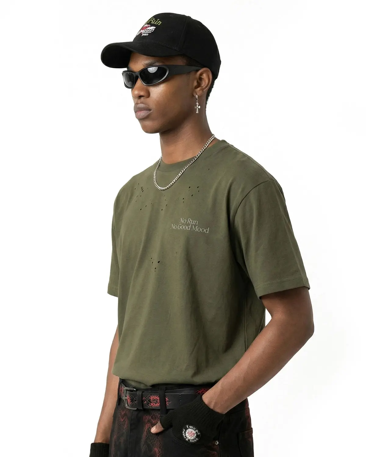 Distressed Reflective Washed T-Shirt | Inflation Streetwear - Image 5