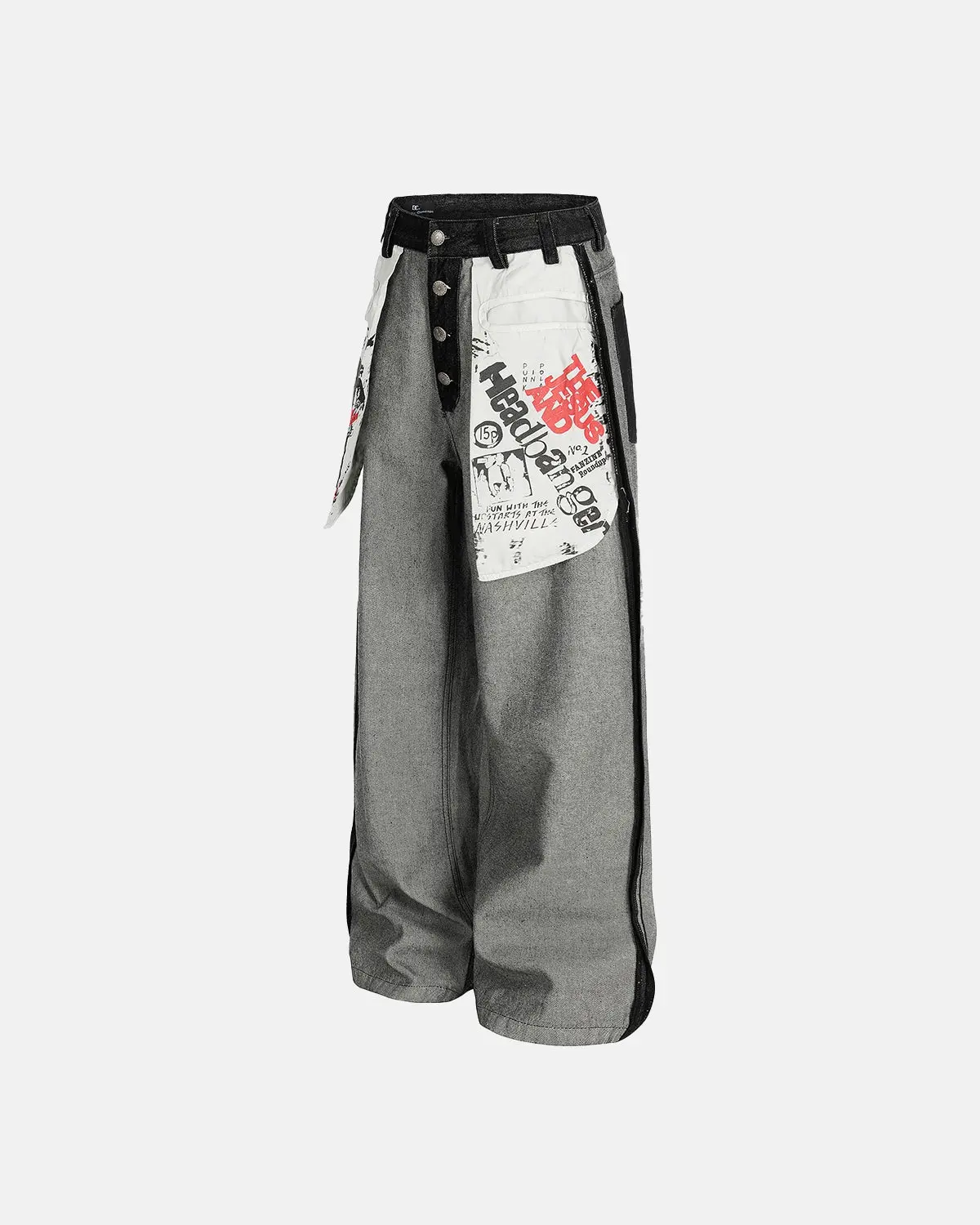 Distressed Reverse Design Baggy Jeans | Inflation Streetwear - Image 3