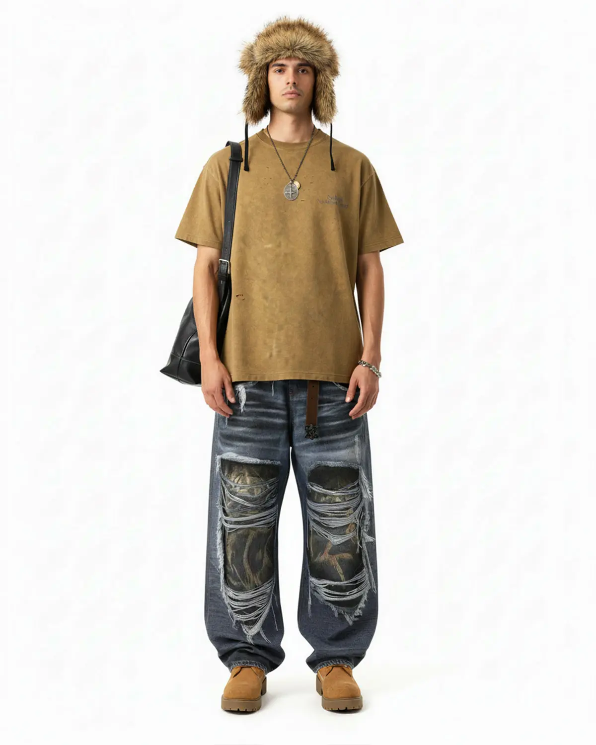 Distressed Tie-Dye Reflective Print T-Shirt | Inflation Streetwear - Image 11