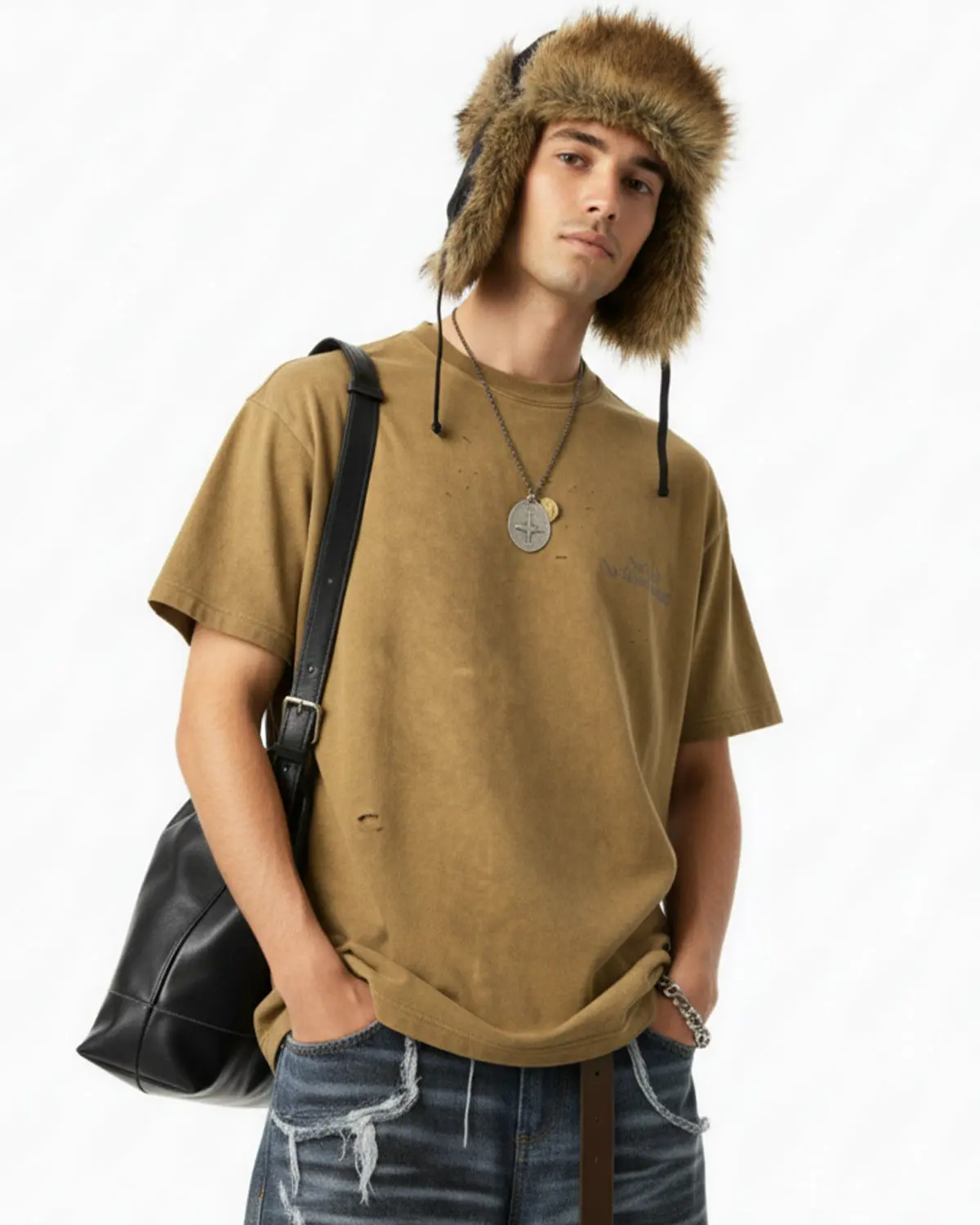 Distressed Tie-Dye Reflective Print T-Shirt | Inflation Streetwear - Image 6