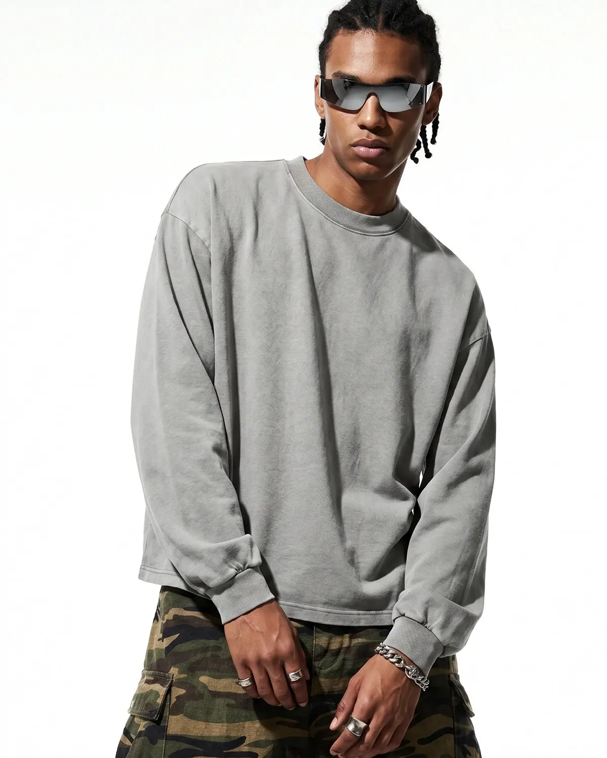 Distressed Washed Long Sleeve Tees | Inflation Streetwear - Image 6