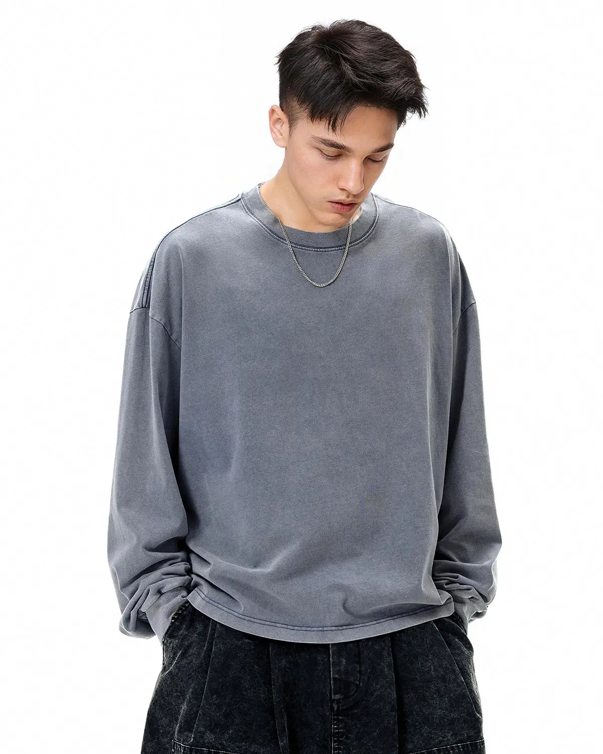 Distressed Washed Long Sleeve Tees | Inflation Streetwear - Image 8