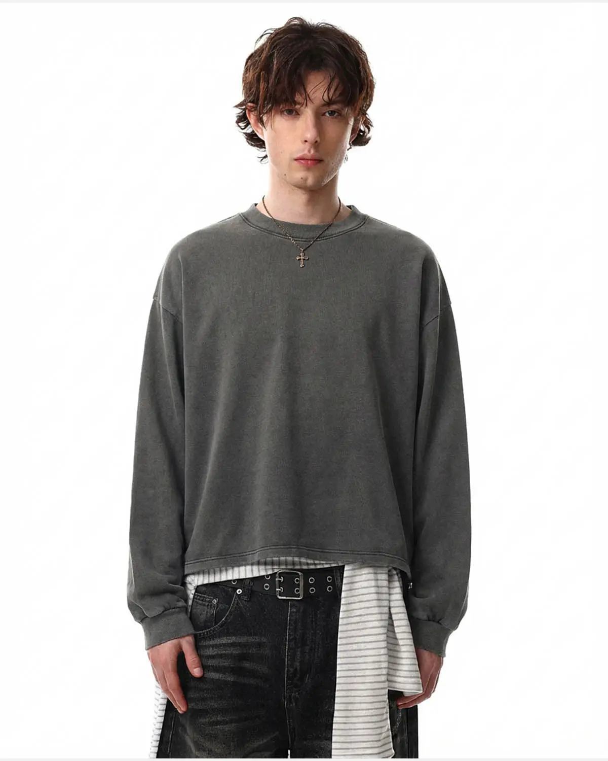 Distressed Washed Long Sleeve Tees | Inflation Streetwear - Image 9