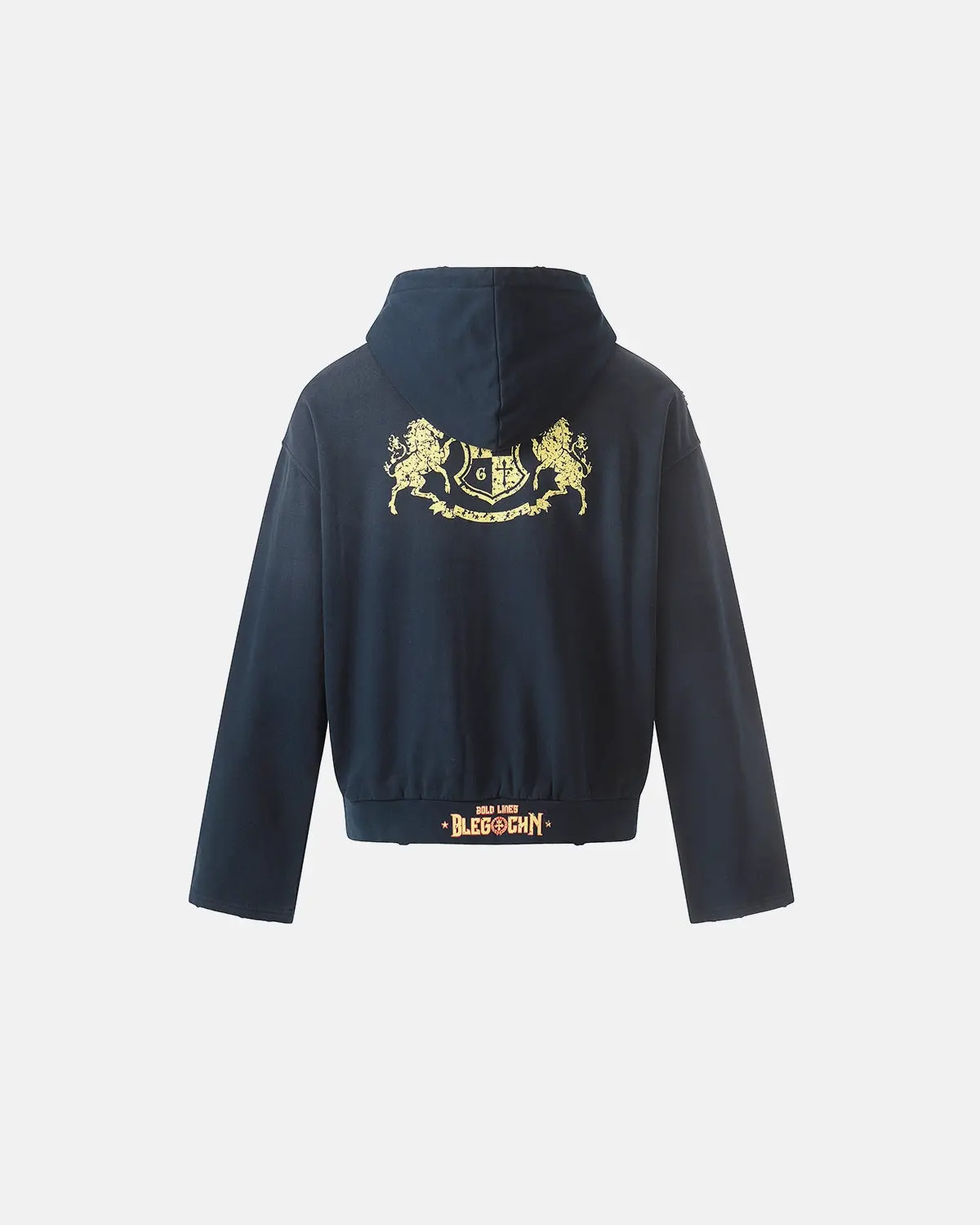 Distressed Washed Printed Zip Up Hoodies | Inflation Streetwear - Image 2