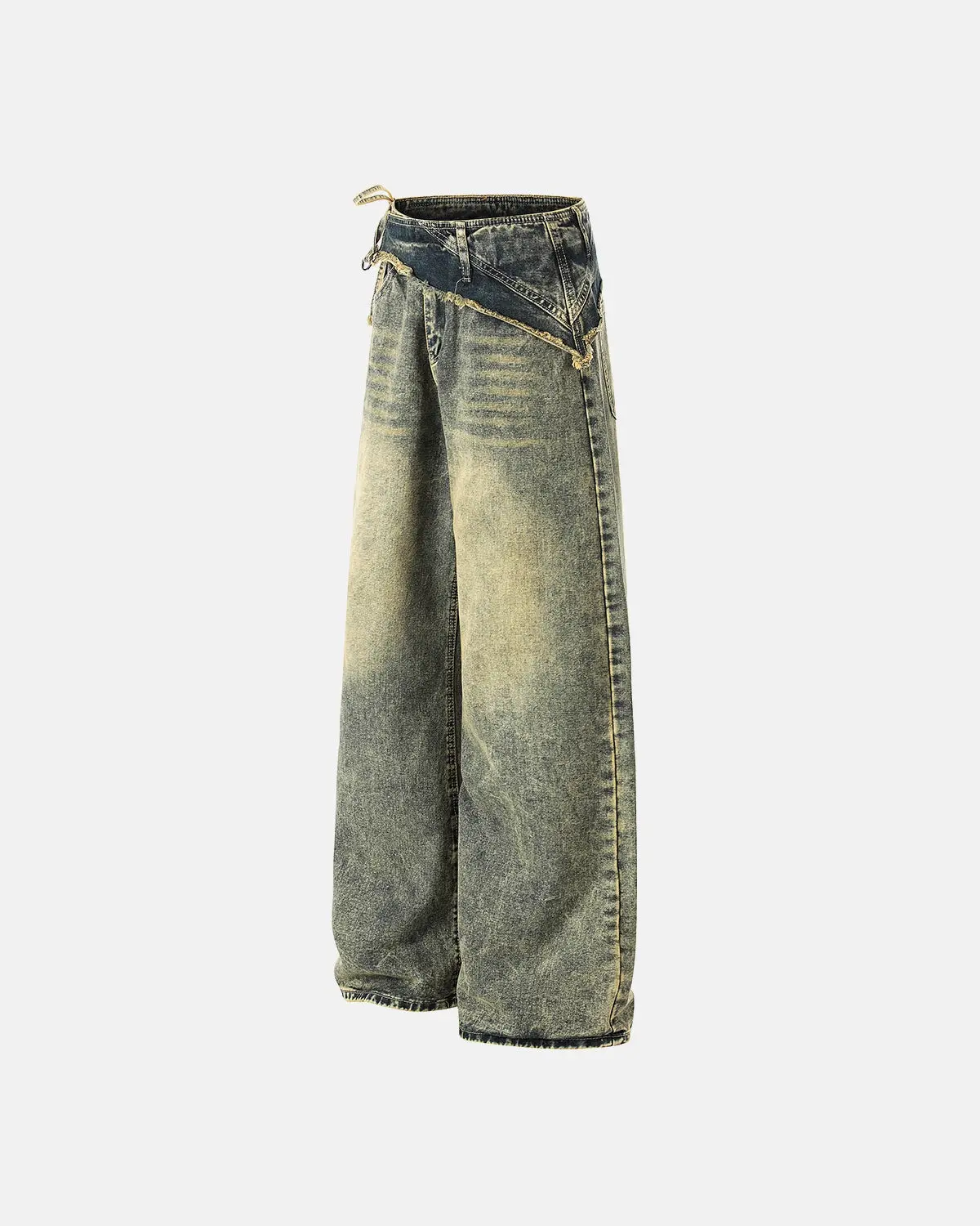 Distressed Washed Wide Leg Denim Jeans | Inflation Streetwear - Image 3