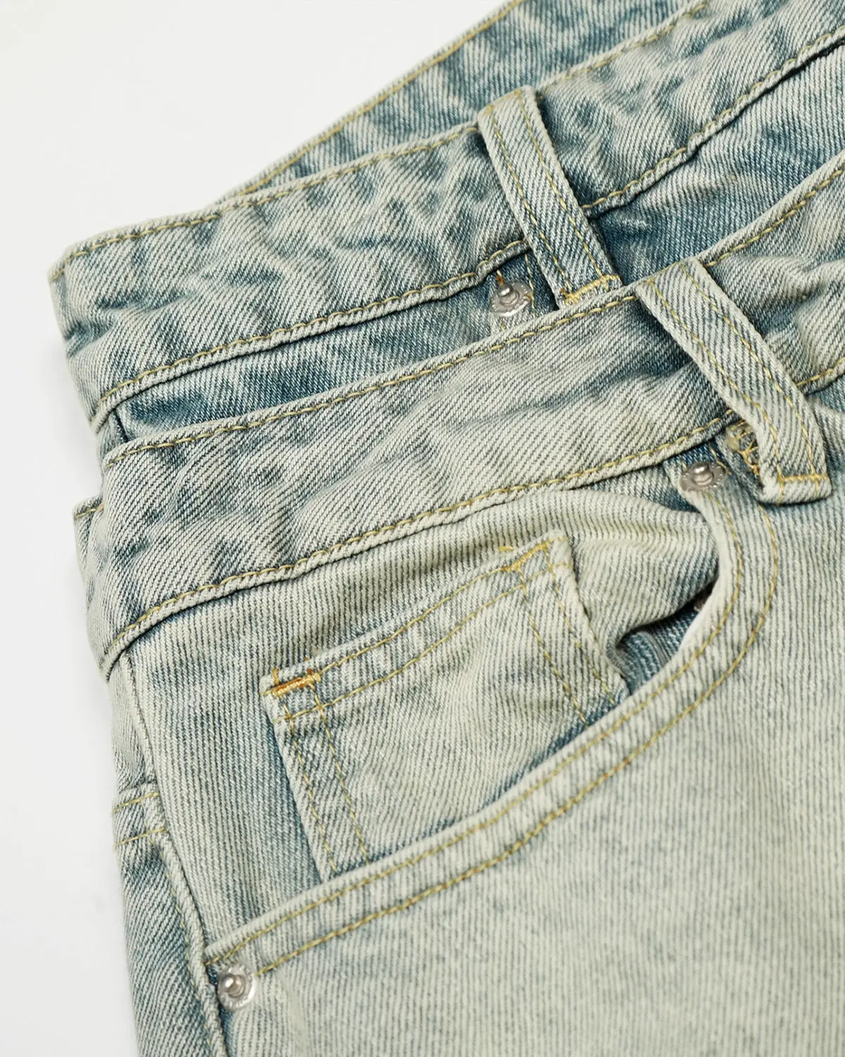 Double Waist Acid Washed Baggy Jeans | Inflation streetwear - Image 8