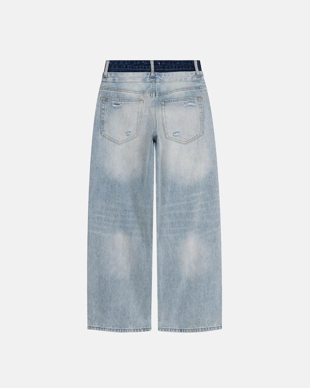 Double Waist Distressed Baggy Jeans | Inflation Streetwear - Image 2