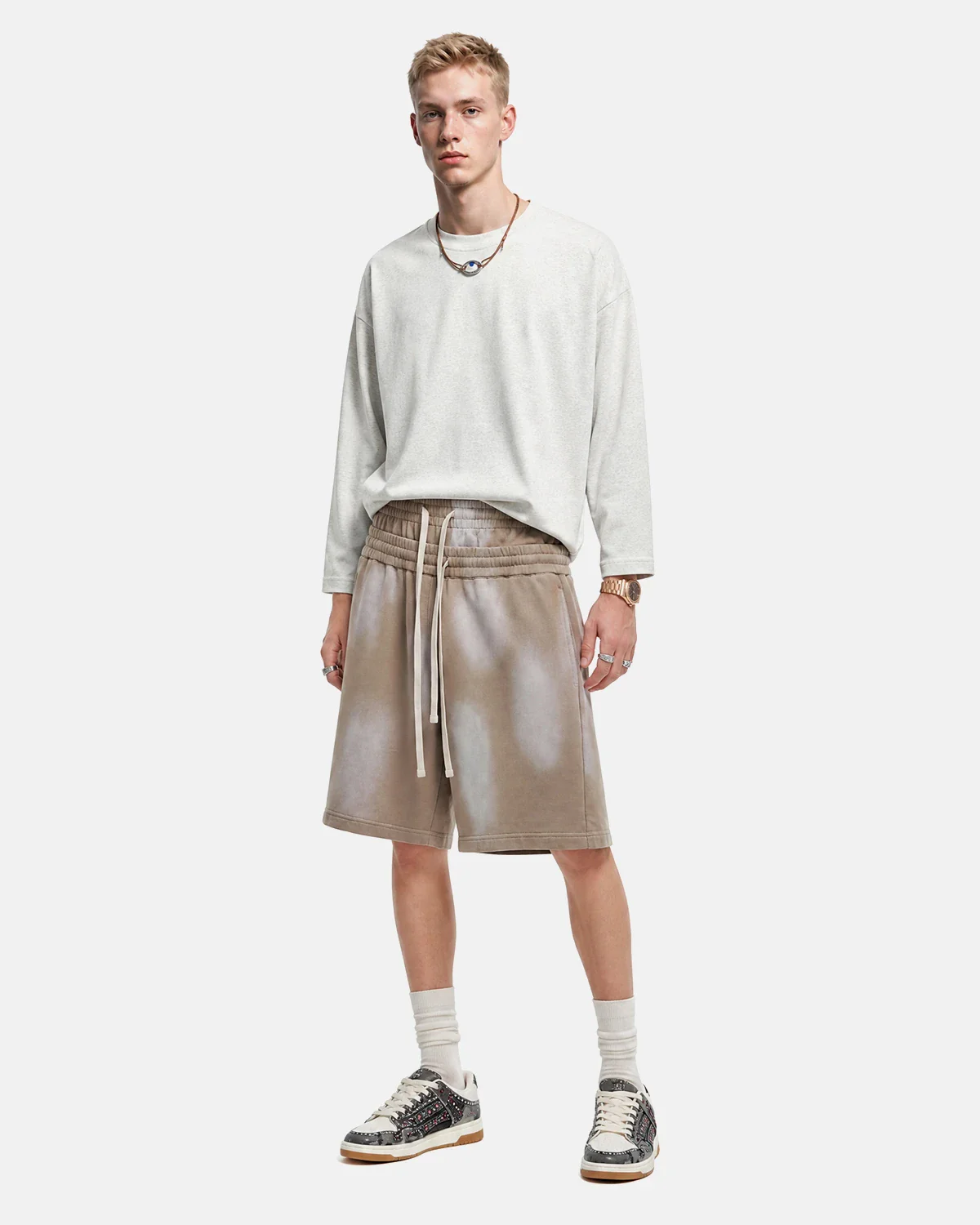 Double Waist Monkey Wash Sweat Shorts | Inflation Streetwear - Image 3