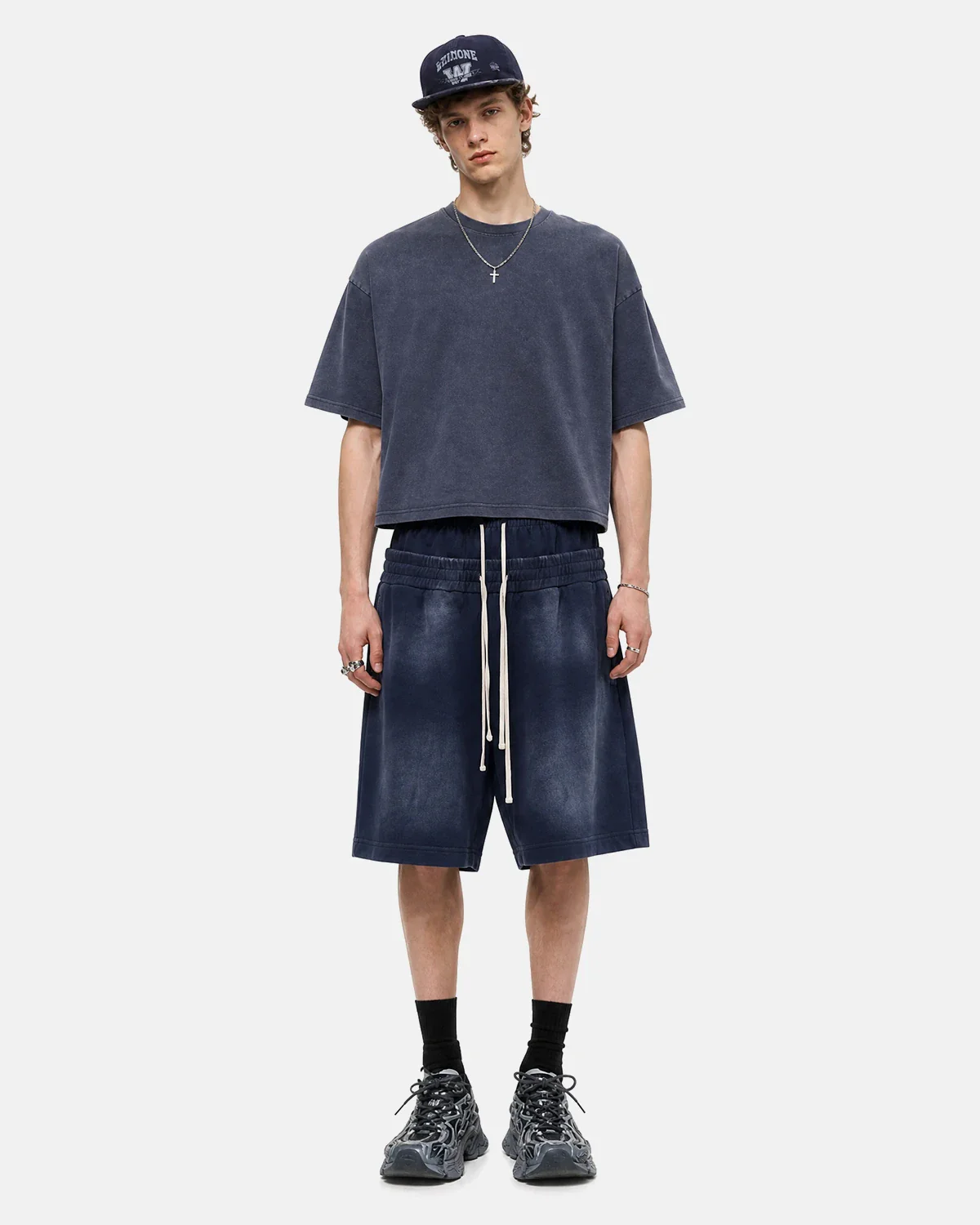 Double Waist Monkey Wash Sweat Shorts | Inflation Streetwear - Image 4