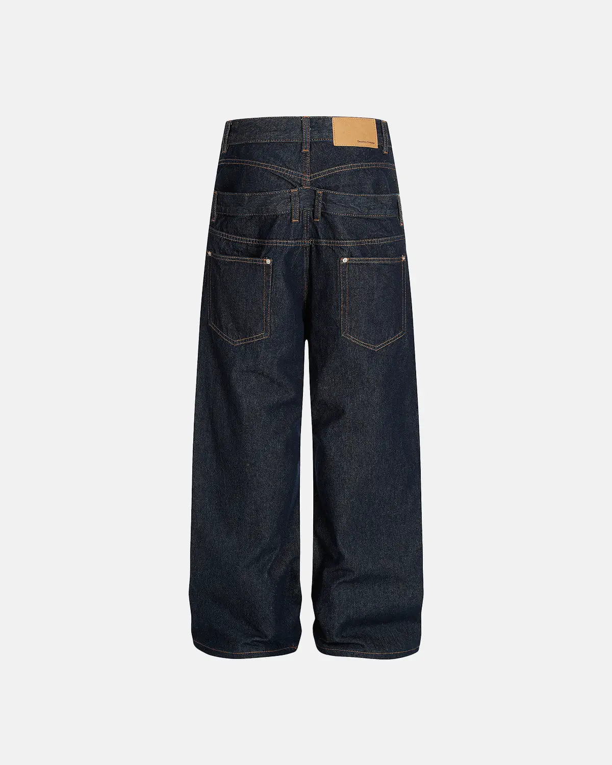 Double Waist Raw Baggy Jeans| Inflation Streetwear - Image 3