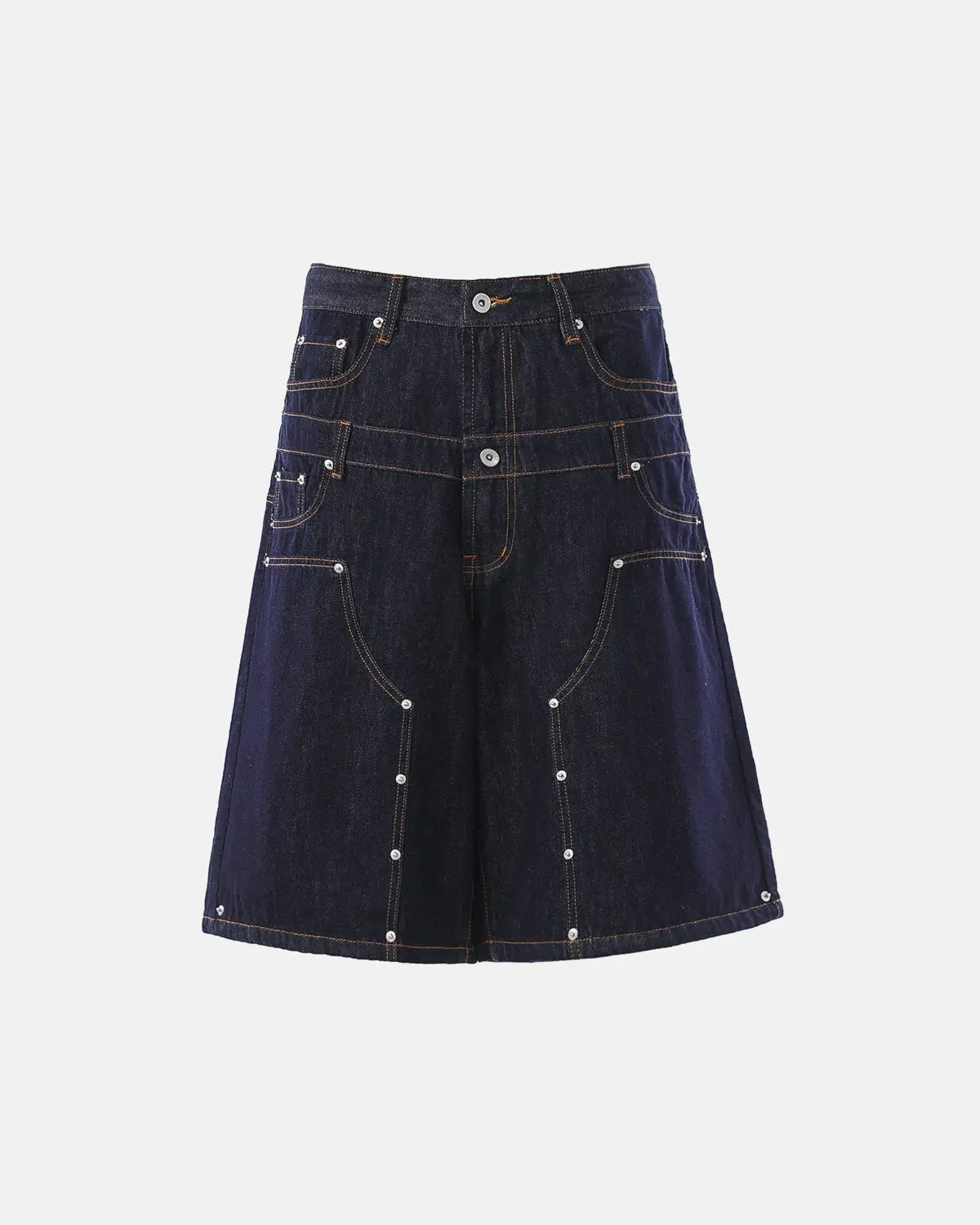 Double Waist Rivet Baggy Jorts | Inflation Streetwear