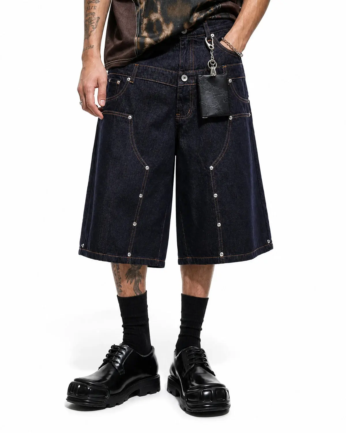 Double Waist Rivet Baggy Jorts | Inflation Streetwear - Image 5