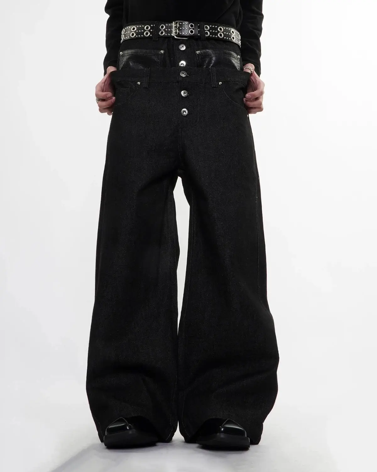 Double Wasit Raw Super Baggy Jeans | Inflation Streetwear - Image 5