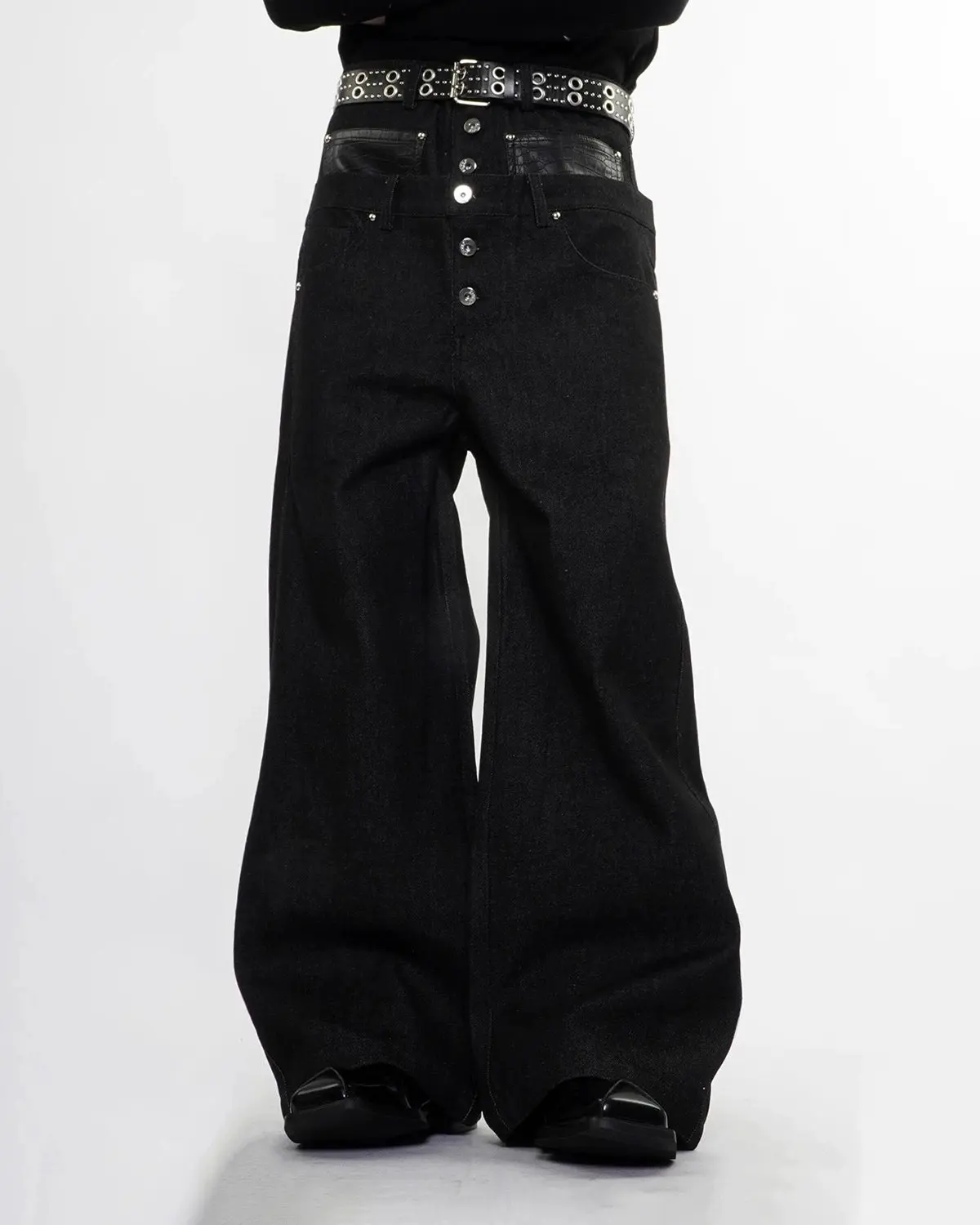 Double Wasit Raw Super Baggy Jeans | Inflation Streetwear - Image 6