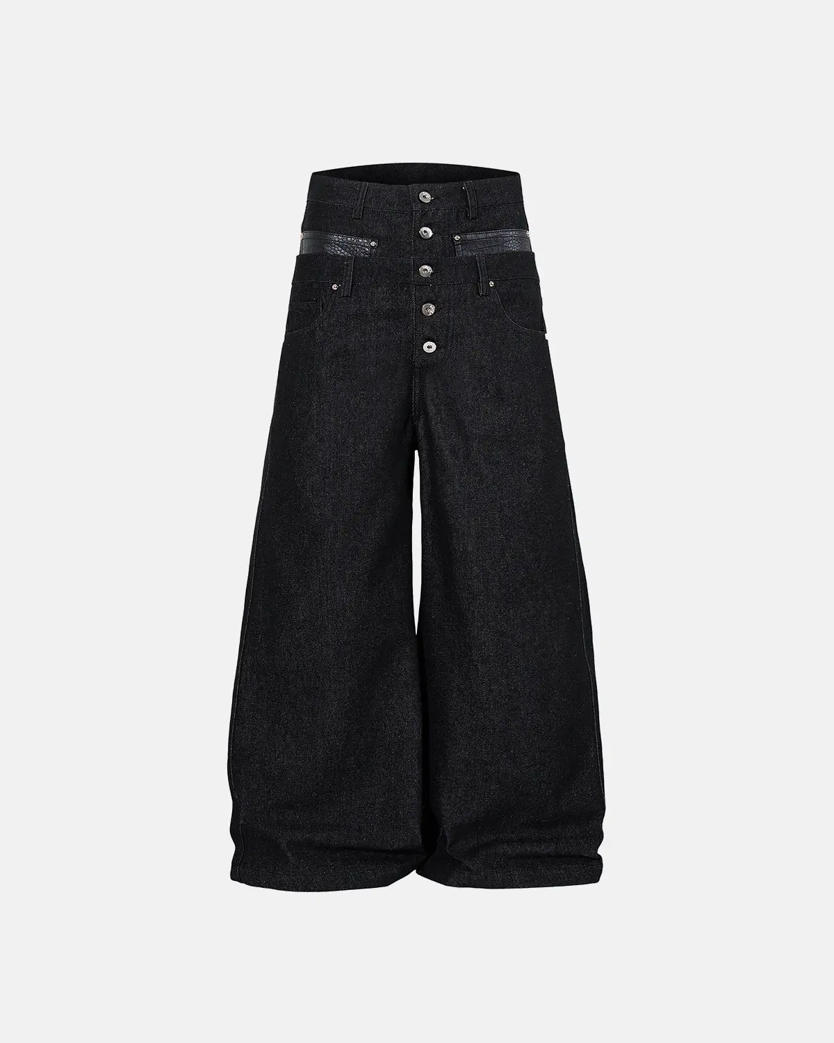 Double Wasit Raw Super Baggy Jeans | Inflation Streetwear - Image 7
