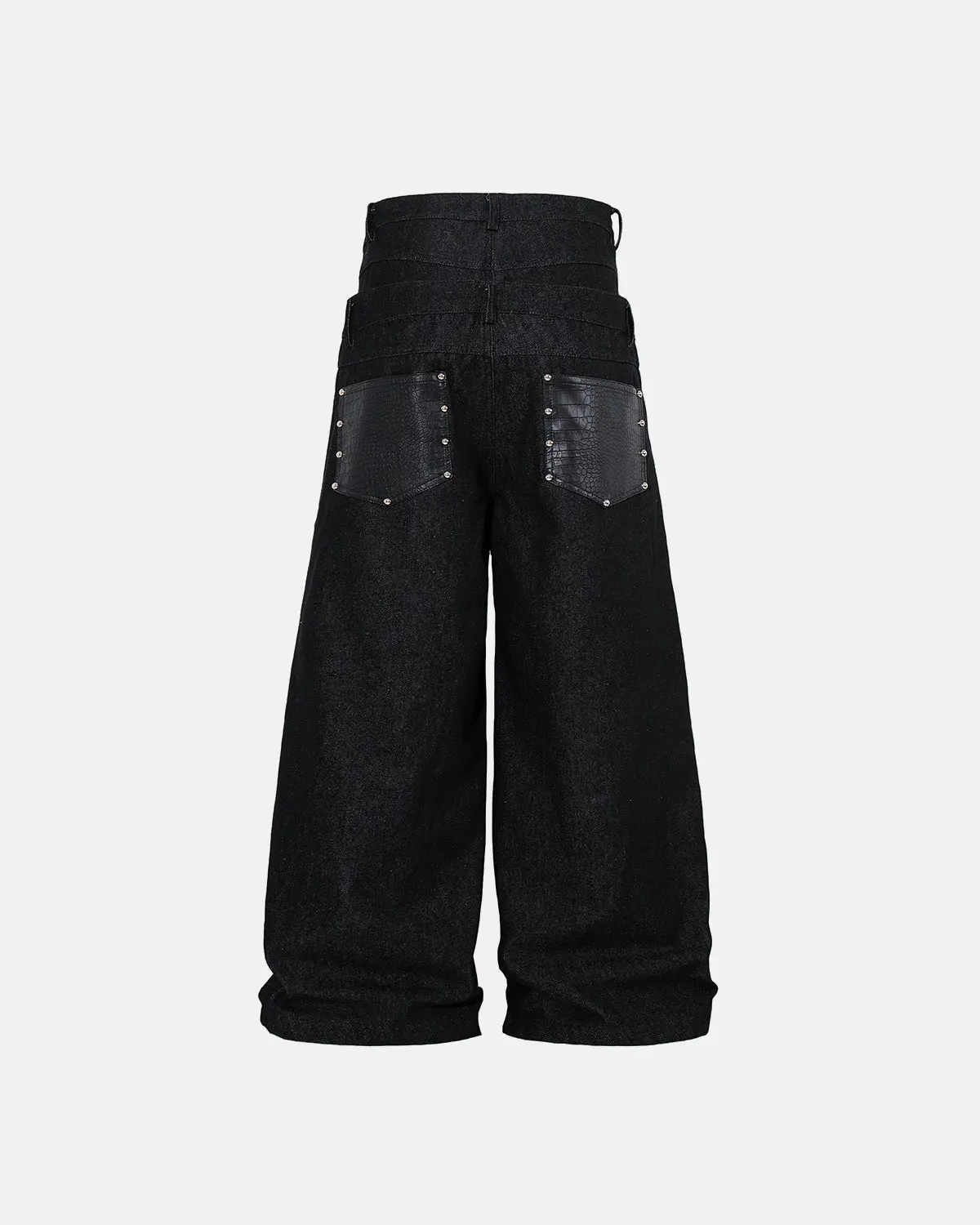 Double Wasit Raw Super Baggy Jeans | Inflation Streetwear - Image 8