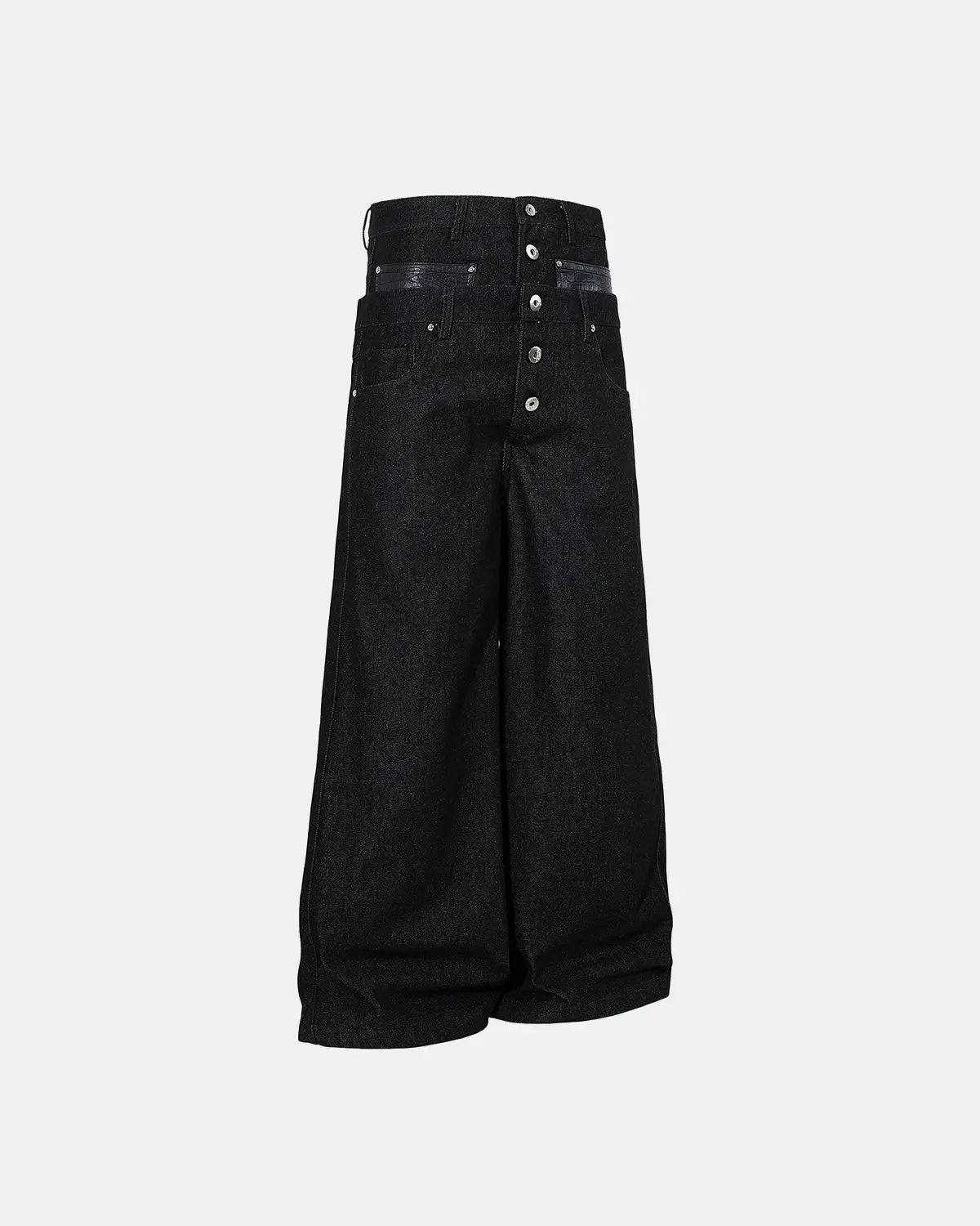 Double Wasit Raw Super Baggy Jeans | Inflation Streetwear - Image 9