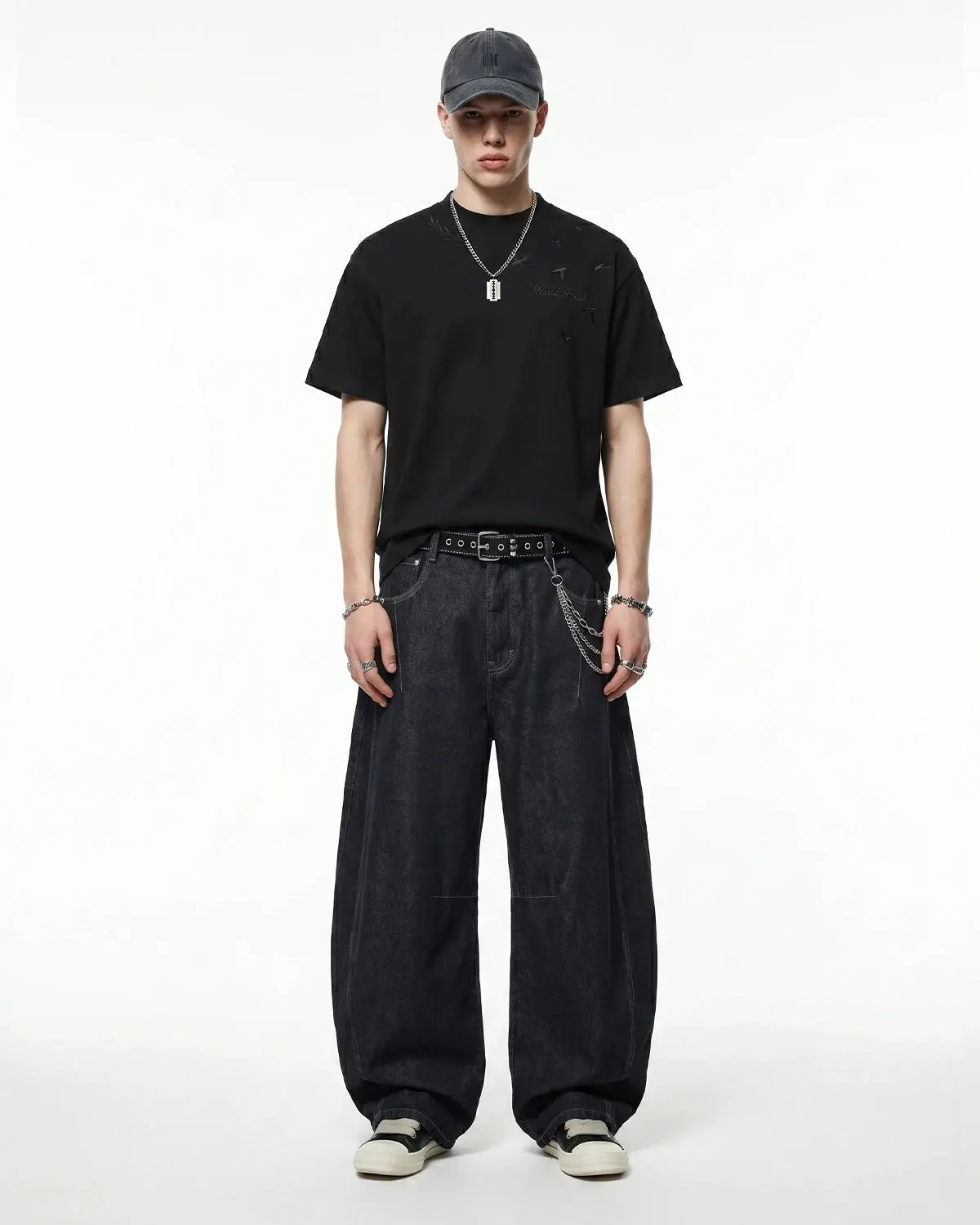 Dove Embroidered Mock Neck T-Shirt | Inflation Streetwear - Image 4