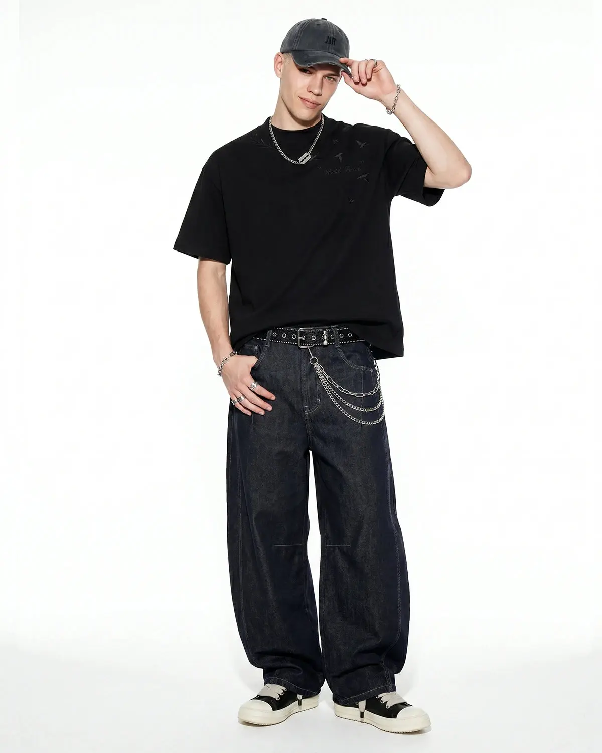 Dove Embroidered Mock Neck T-Shirt | Inflation Streetwear - Image 5