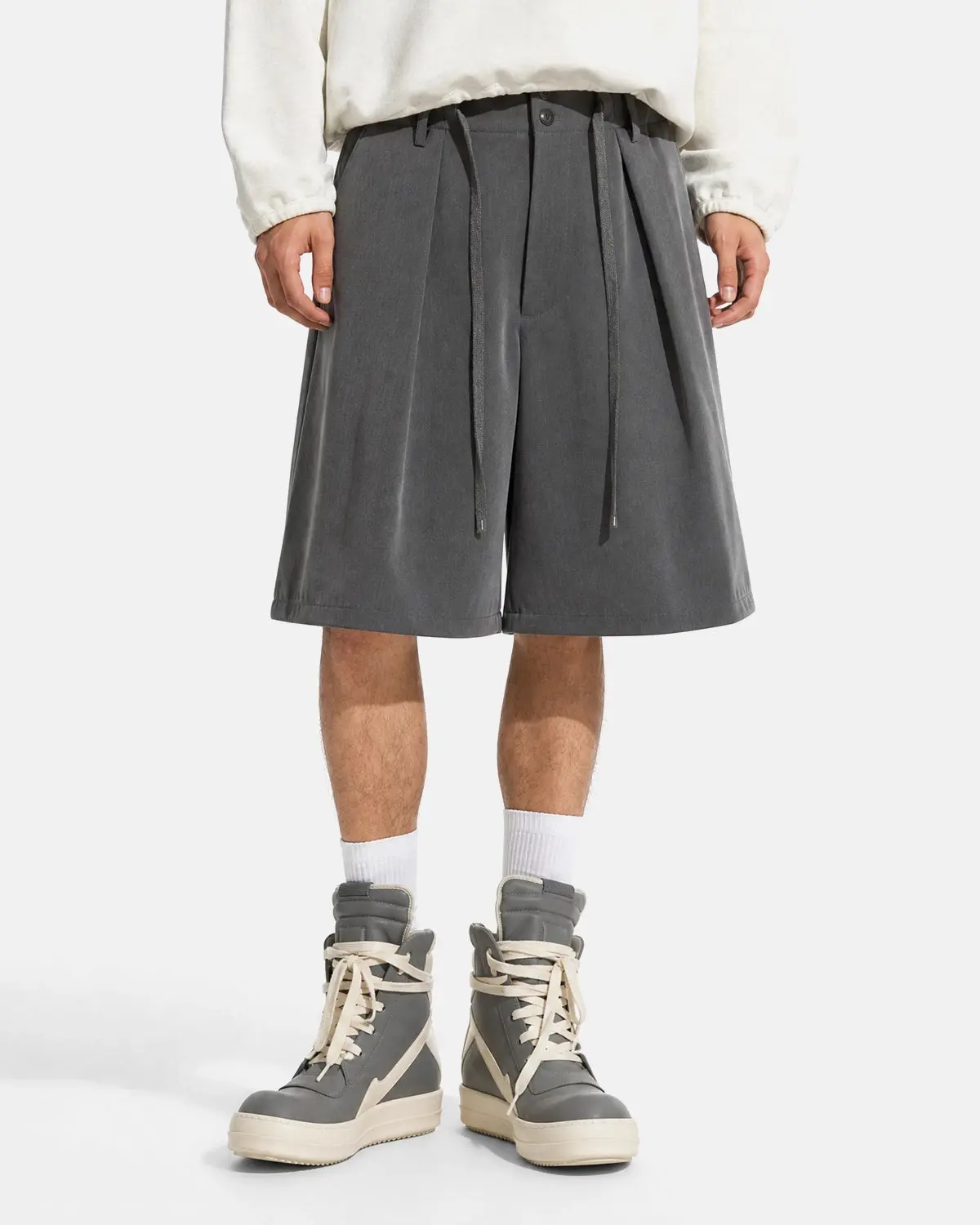 Drawstring Wide-Leg Tailored Shorts | Inflation Streetwear - Image 2