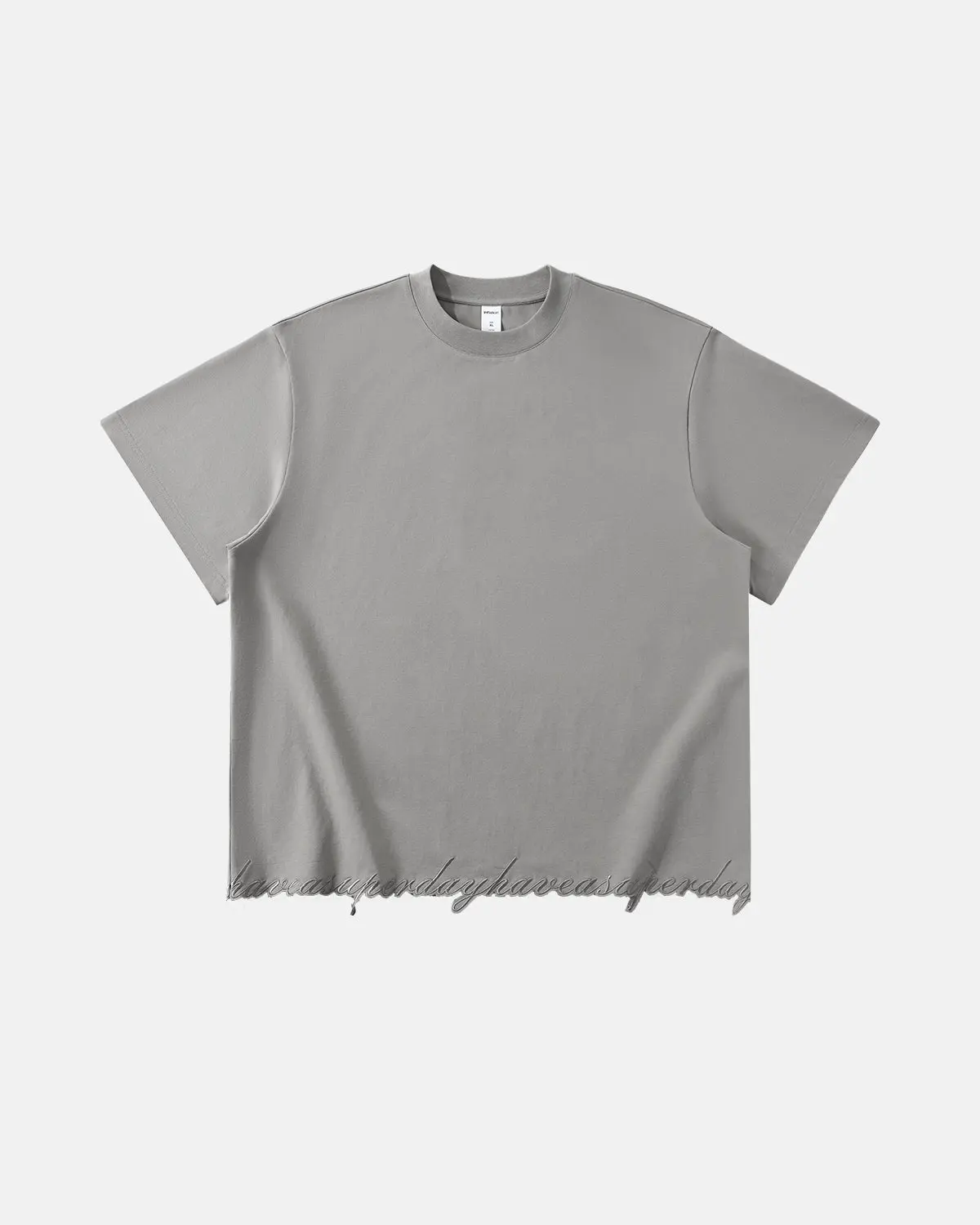 Embroidered Frayed Hem Oversized T-Shirt | Inflation Streetwear - Image 3