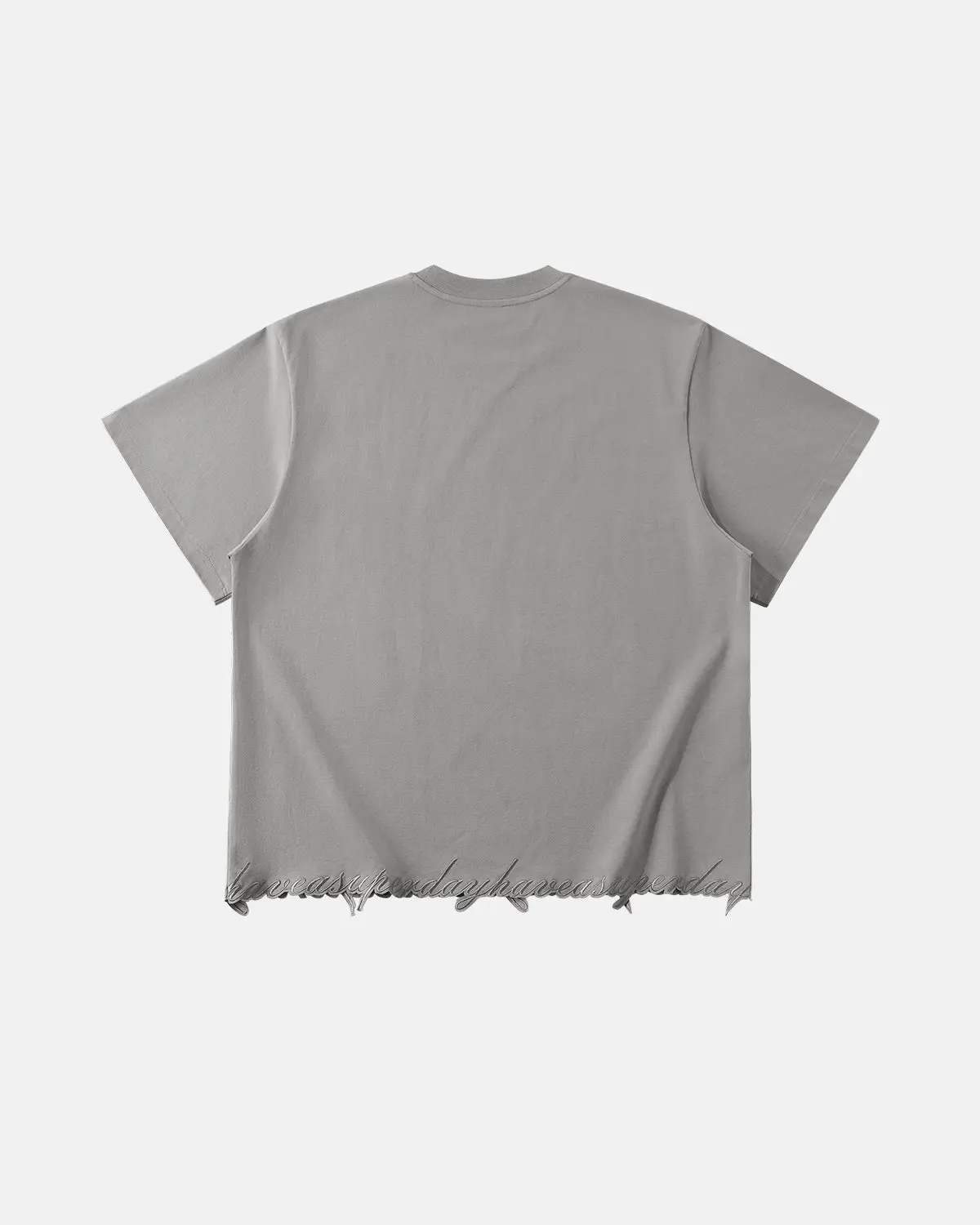 Embroidered Frayed Hem Oversized T-Shirt | Inflation Streetwear - Image 4