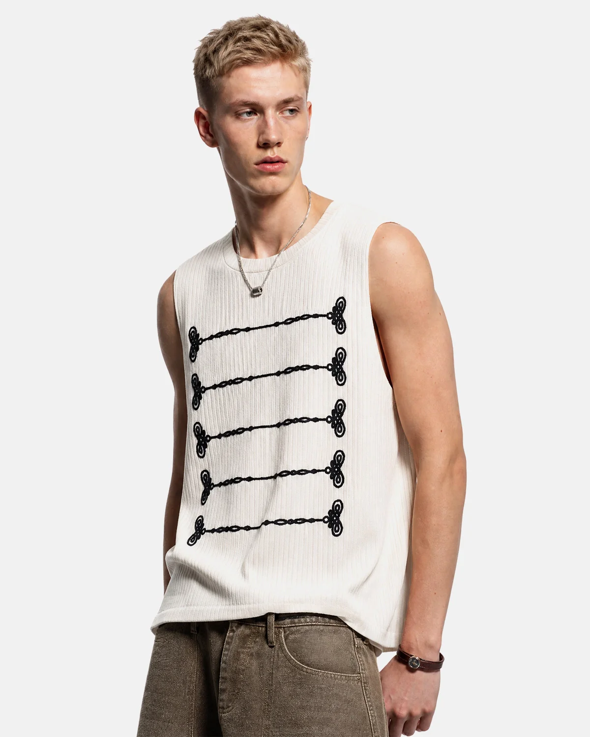 Embroidered Knit Tank Top | Inflation Streetwear - Image 6