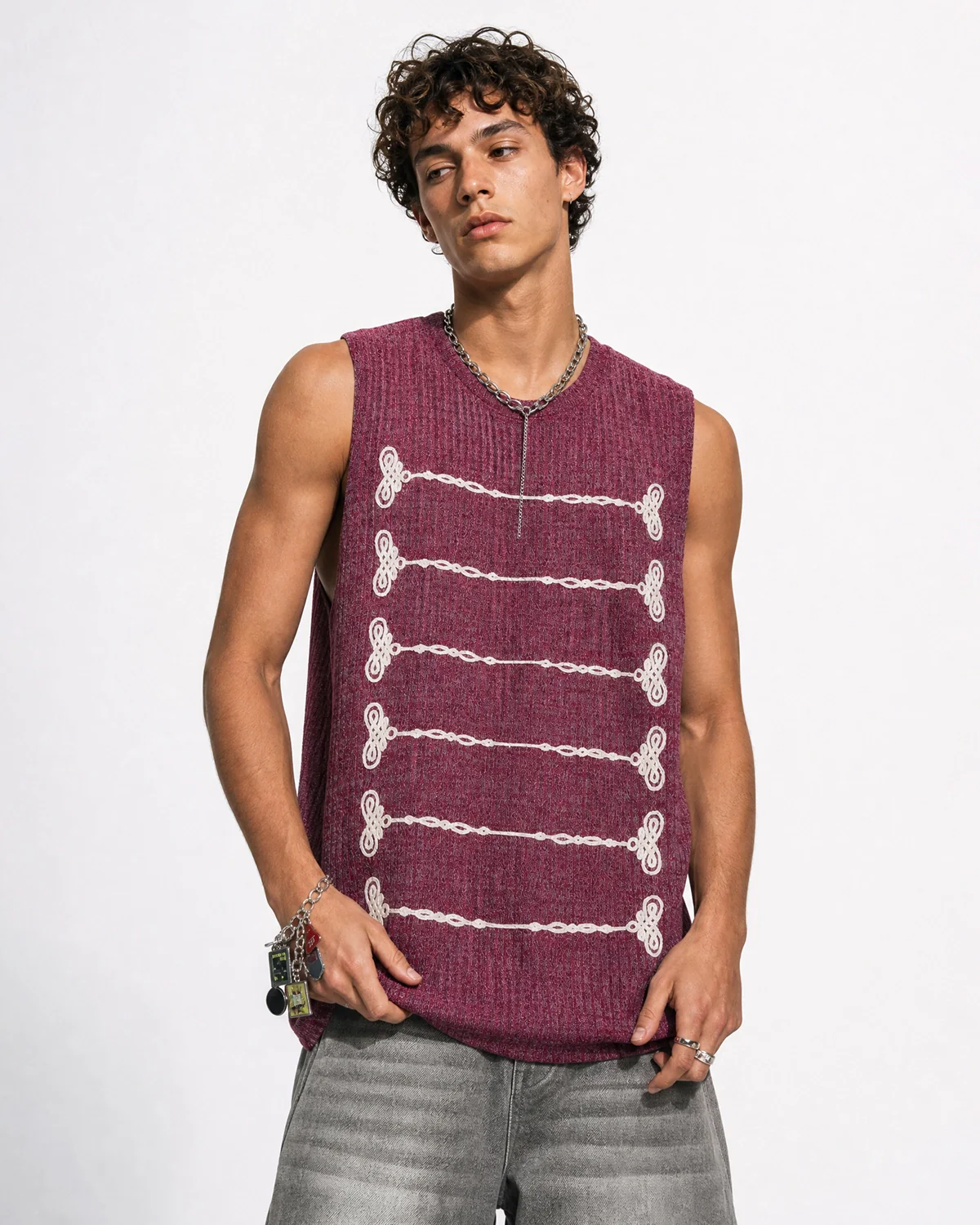 Embroidered Knit Tank Top | Inflation Streetwear - Image 7