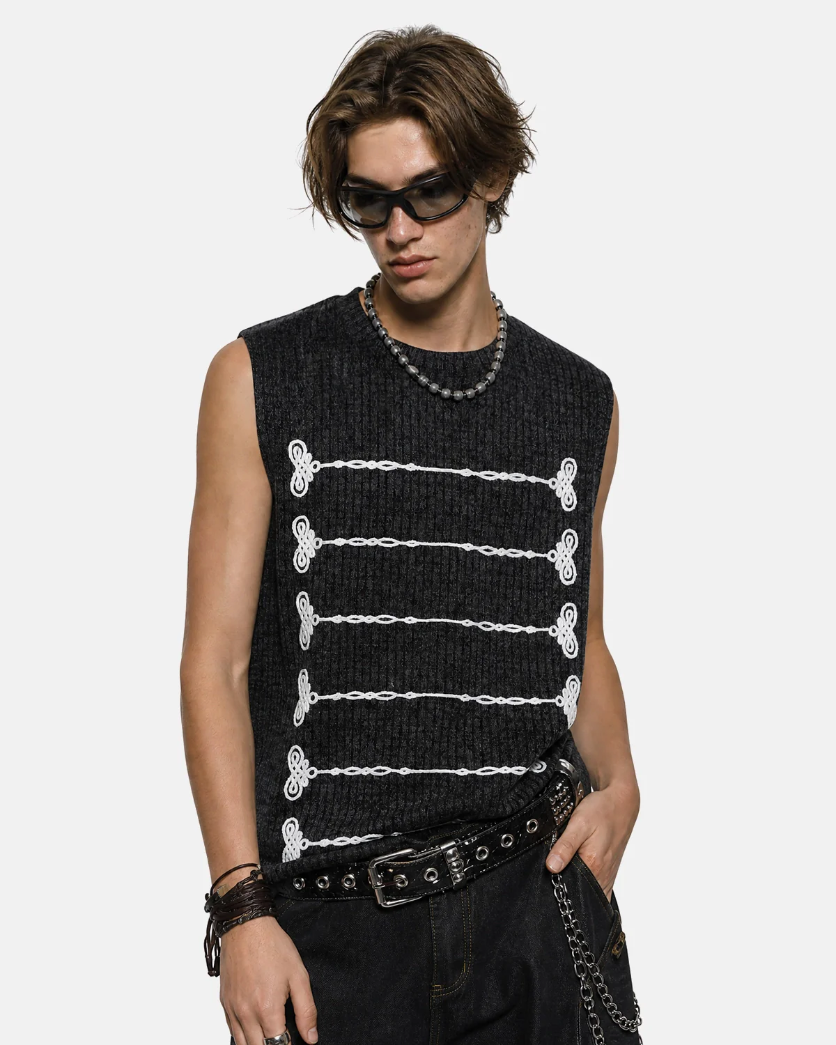 Embroidered Knit Tank Top | Inflation Streetwear - Image 8
