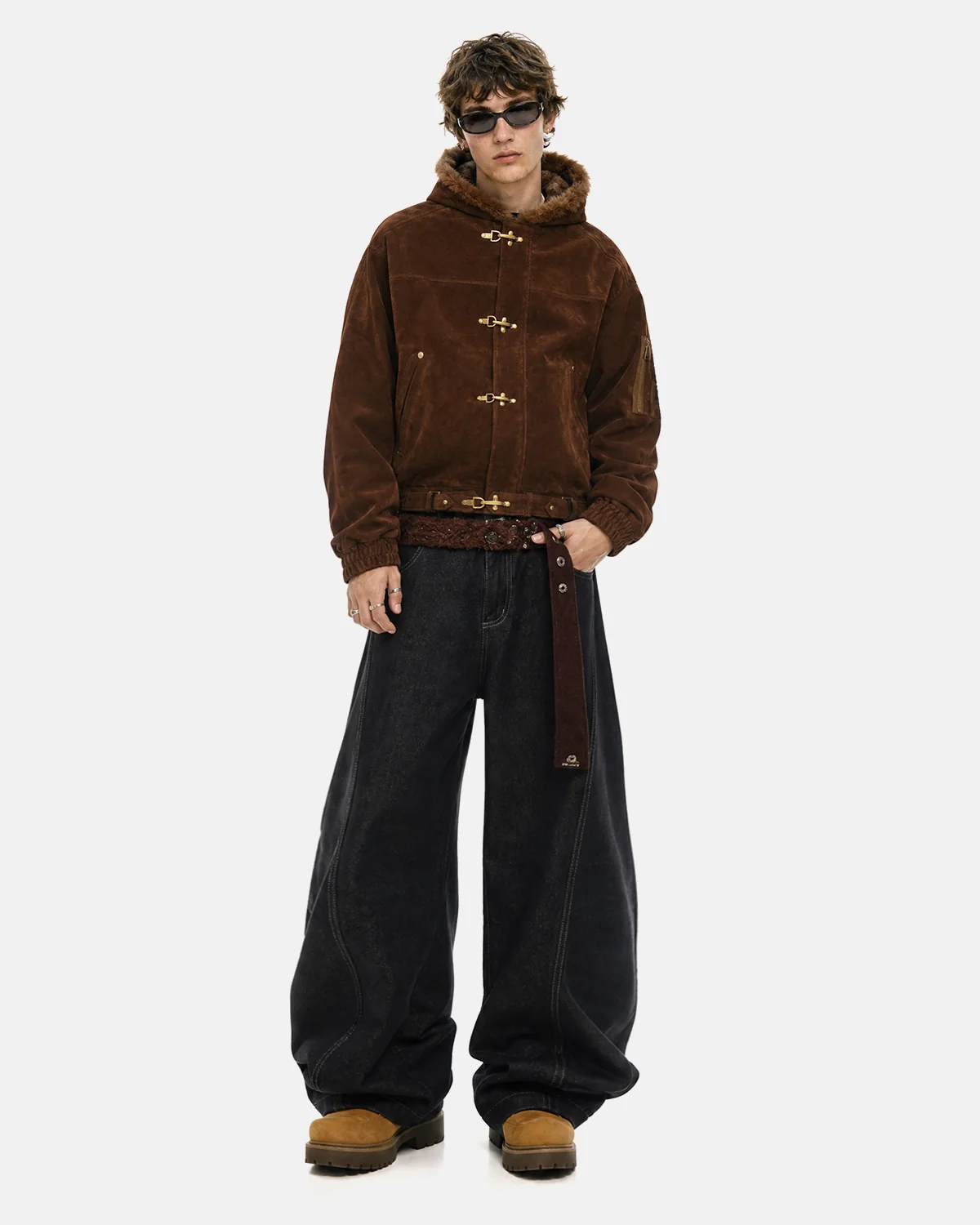 Faux Fur Lined Clasp Bomber Jacket | Inflation Streetwear - Image 4