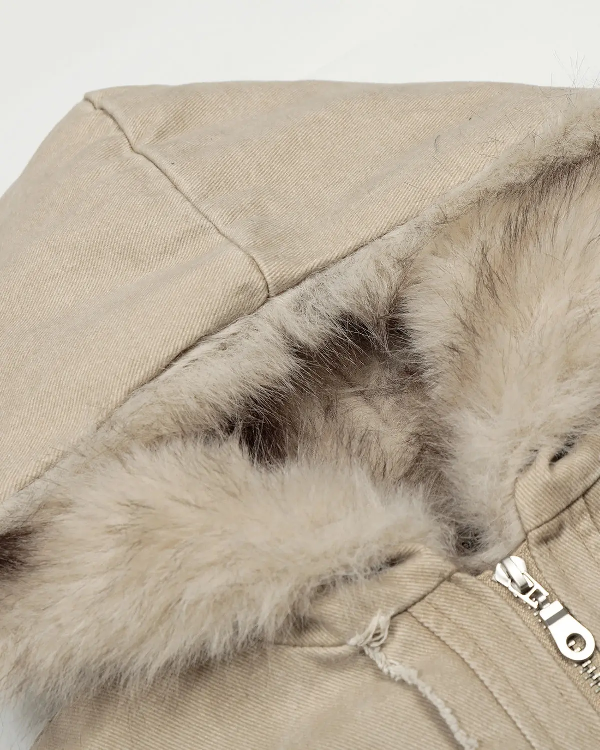 Faux Fur Lined Washed Hooded Jacket | Inflation Streetwear - Image 8