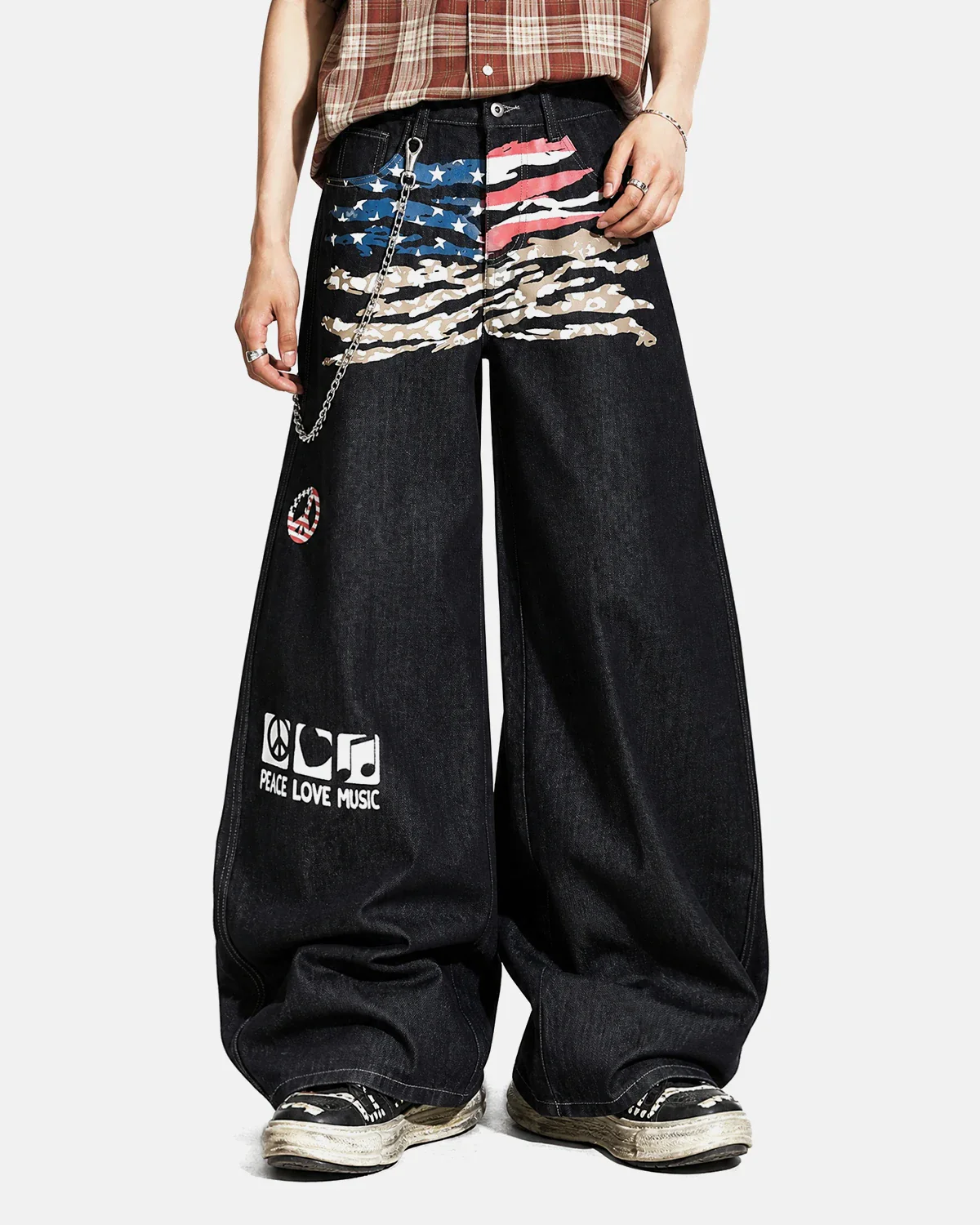 Flag Graphic Barrel Jeans | Inflation Streetwear - Image 2