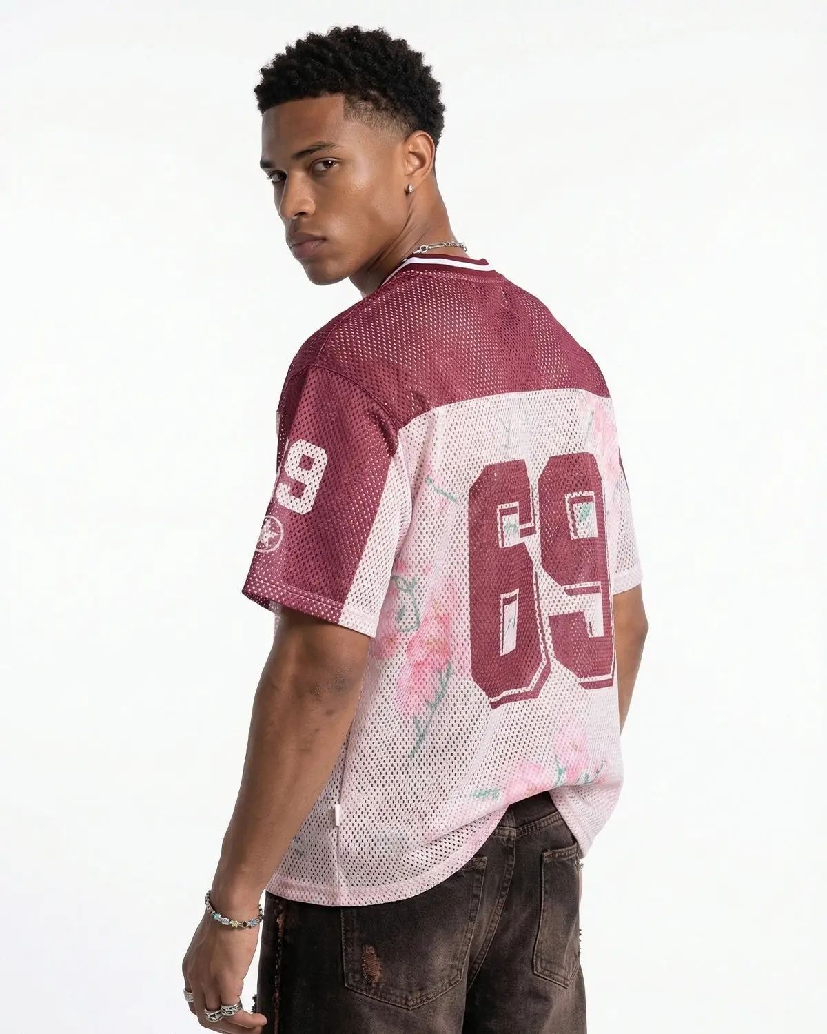 Floral Digital Print Mesh Jersey | Inflation Streetwear - Image 7