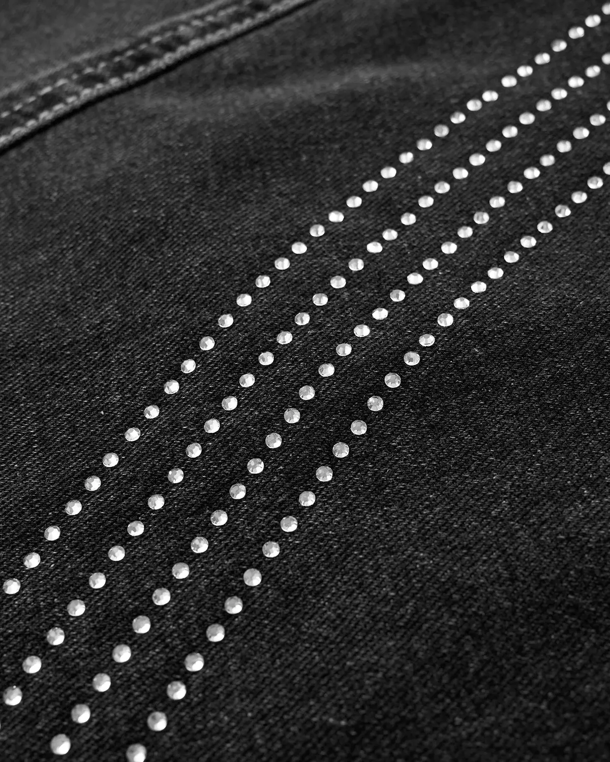 Front Striped Rhinestone Barrel Jeans | Inflation Streetwear - Image 4