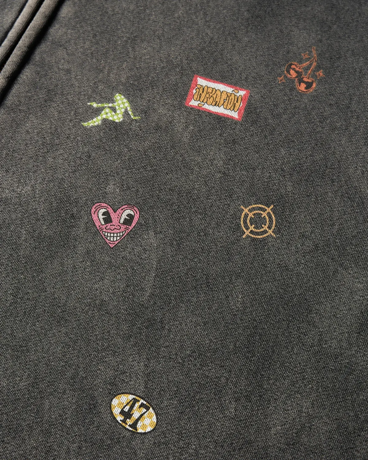 Funny Stickers Distressed Zip Up Hoodies | Inflation Streetwear - Image 7